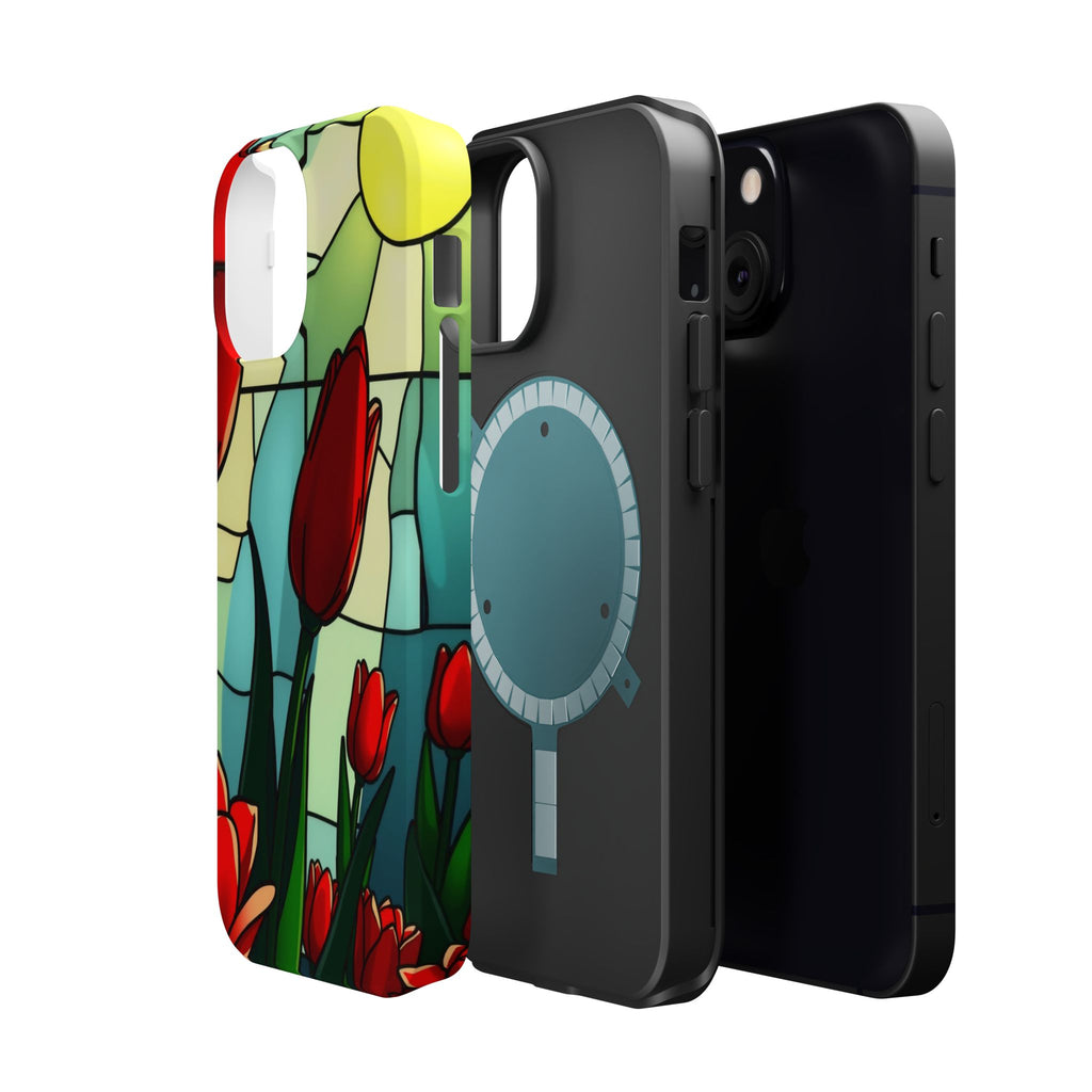 iPhone Tulip Row Stained Glass Slim Everyday Designer Case · iPhone Case