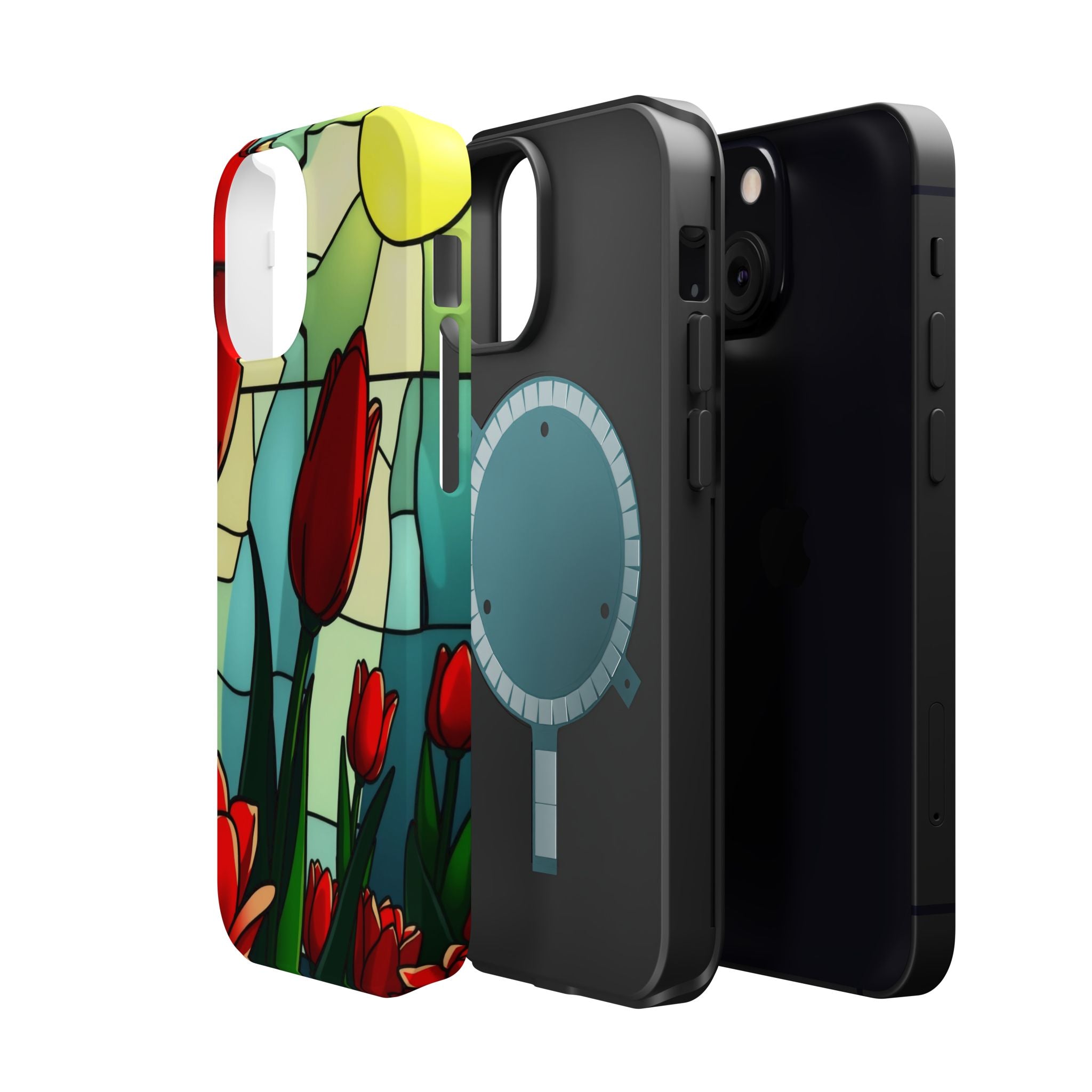 iPhone Tulip Row Stained Glass Slim Everyday Designer Case · iPhone Case