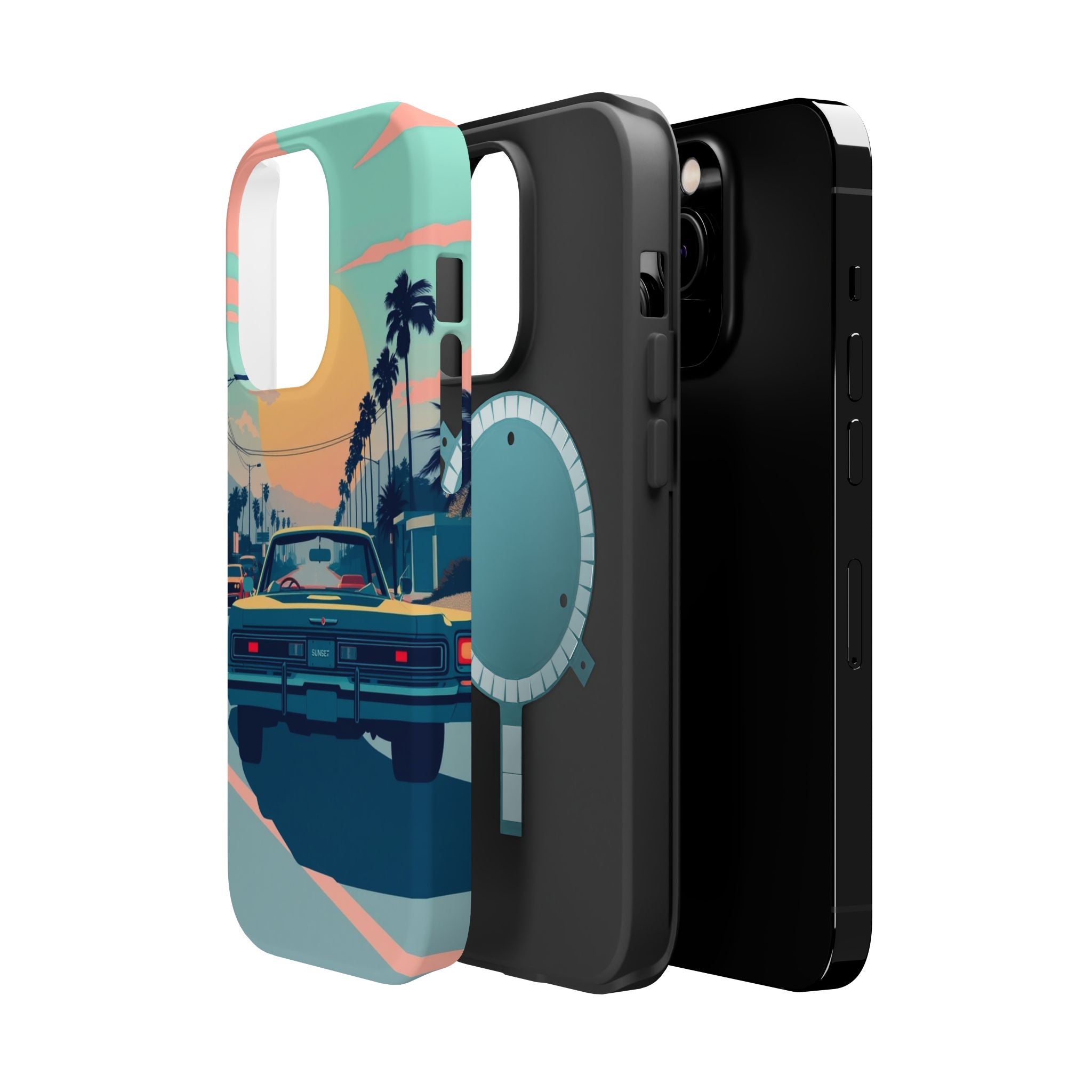 iPhone Sunset Drive 80s Pop Art Bold Slim Everyday Designer Case · iPhone Case