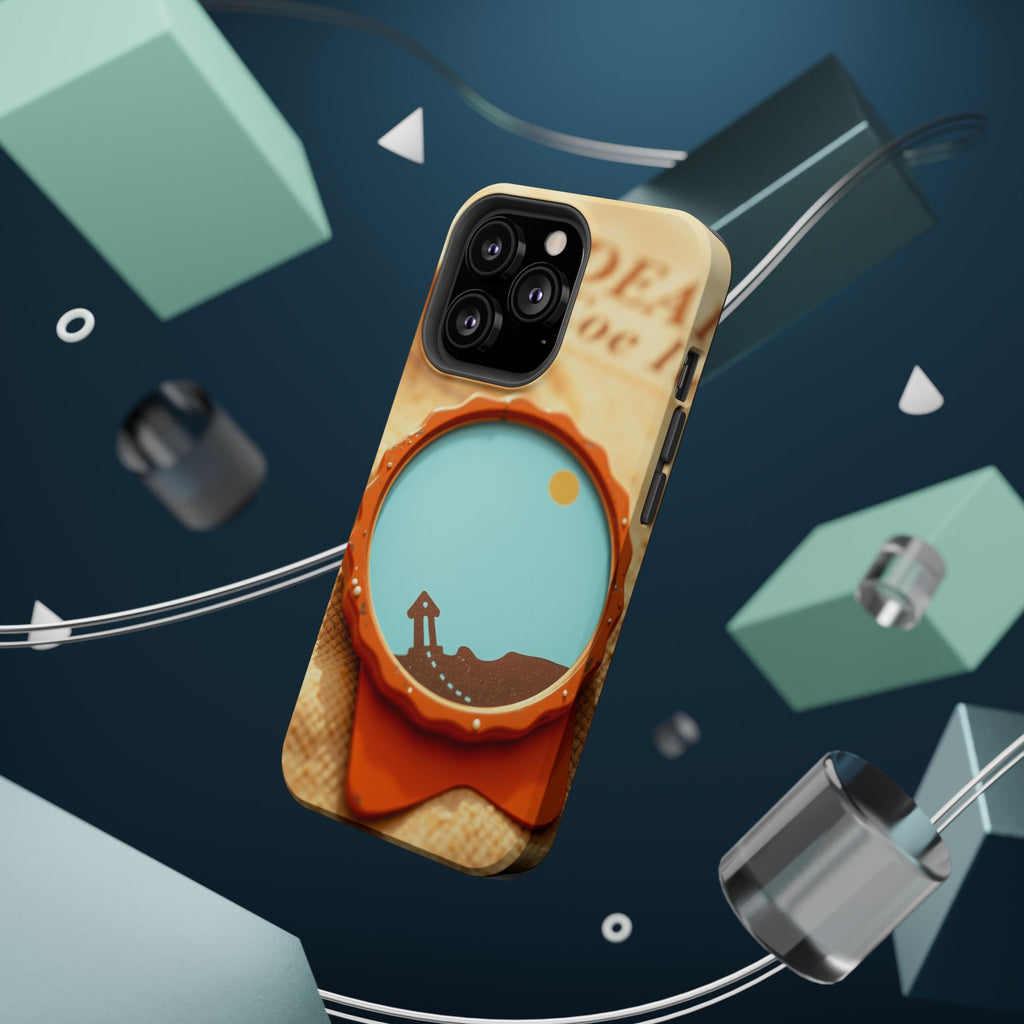 iPhone Burnt Orange And Sand Retro Travel Badge Soft Finish Everyday Case · iPho