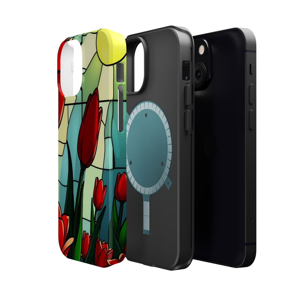 iPhone Tulip Row Stained Glass Slim Everyday Designer Case · iPhone Case