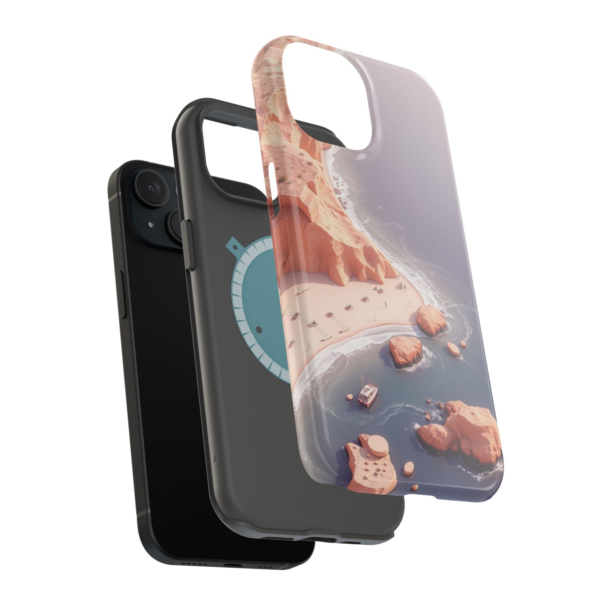 iPhone Rose Pink And Cream Shoreline Aerial Soft iPhone 17 Finish · iPhone Case