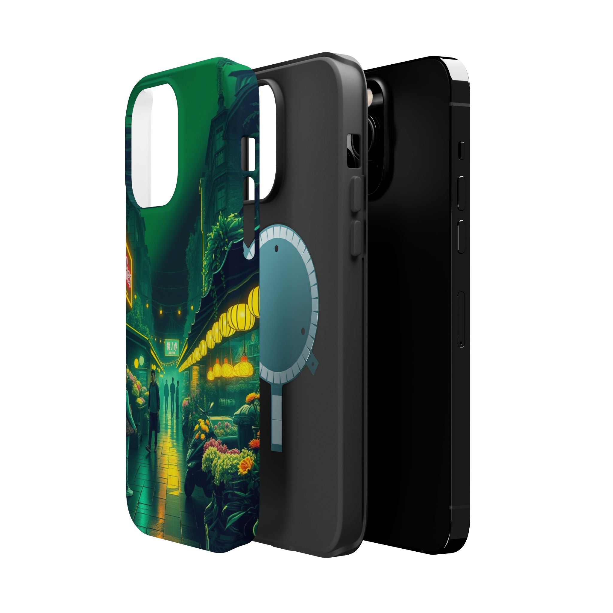 iPhone Flower Market Neon Cyberpunk Slim Everyday Designer Case · iPhone Case