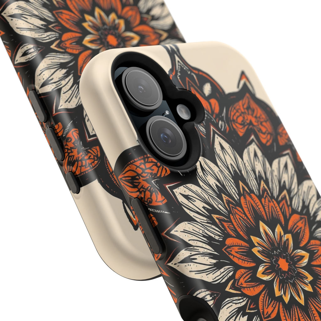 iPhone Burnt Orange And Sand Floral Mandala Slim Snap Cas Carry Case · iPhone Ca