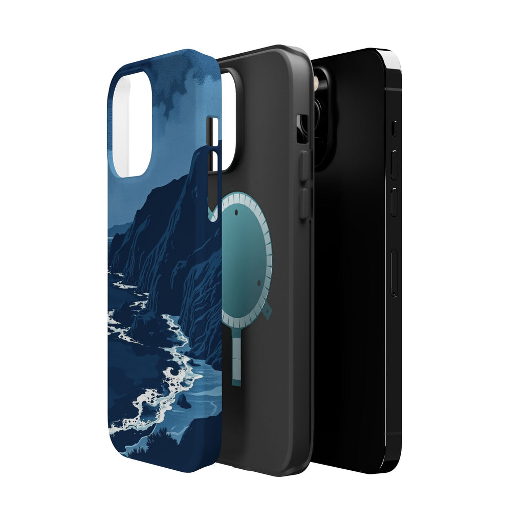 iPhone Midnight Blue And Silver Hibiscus Coast Carry Case Slim Snap Case · iPhon