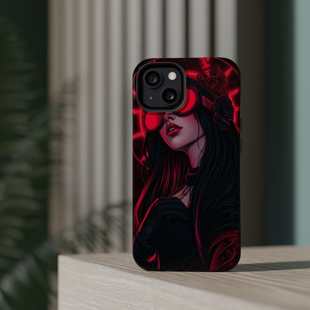 iPhone Black And Crimson Art Nouveau Female Slim Everyday Designer Case · iPhone