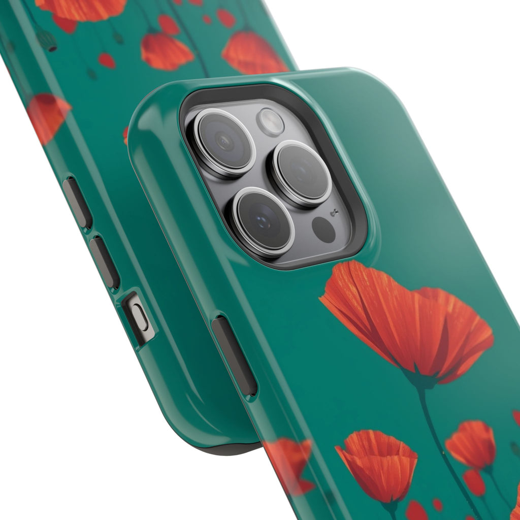 iPhone Earthy Poppy Field Design Bold Modern Everyday Snap Case · iPhone Case