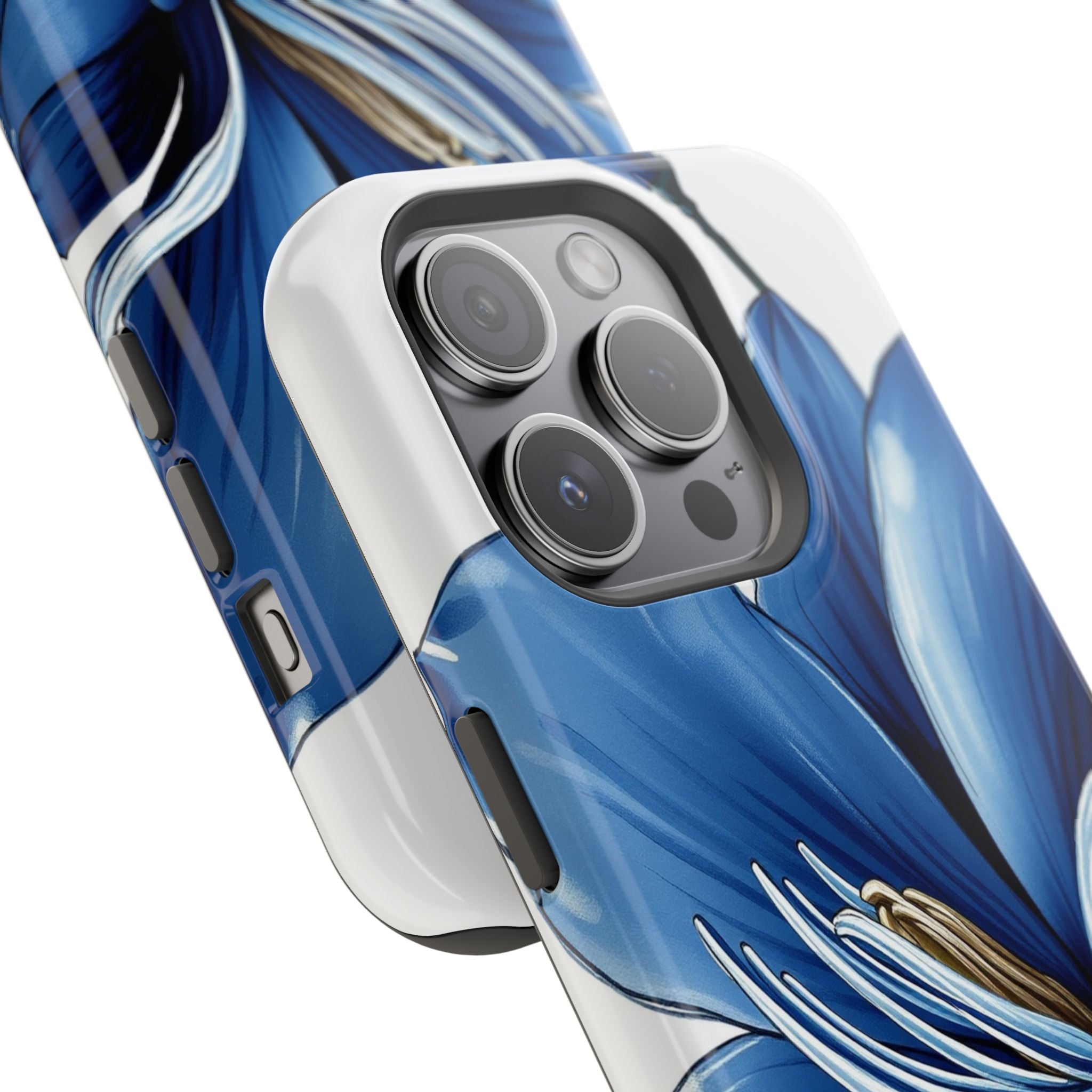 iPhone Midnight Blue And Silver Magnolia Dream Soft iPhone Finish · iPhone Case