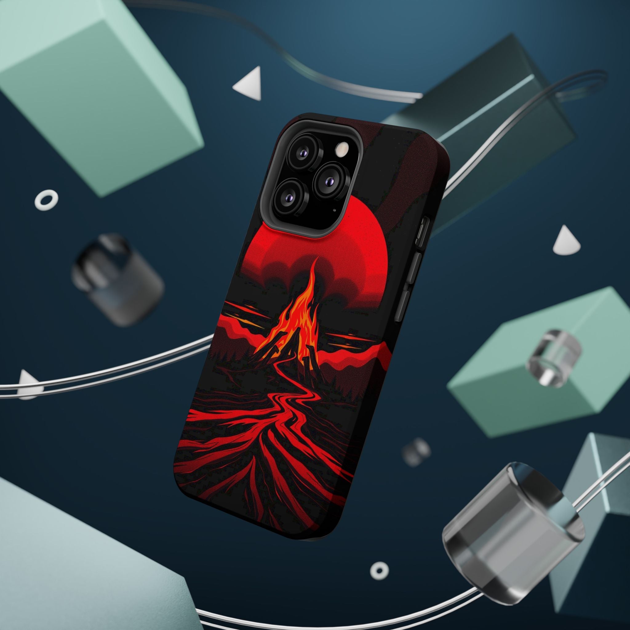 iPhone Black And Crimson Wildfire Glow Slim Everyday Designer Case · iPhone Case