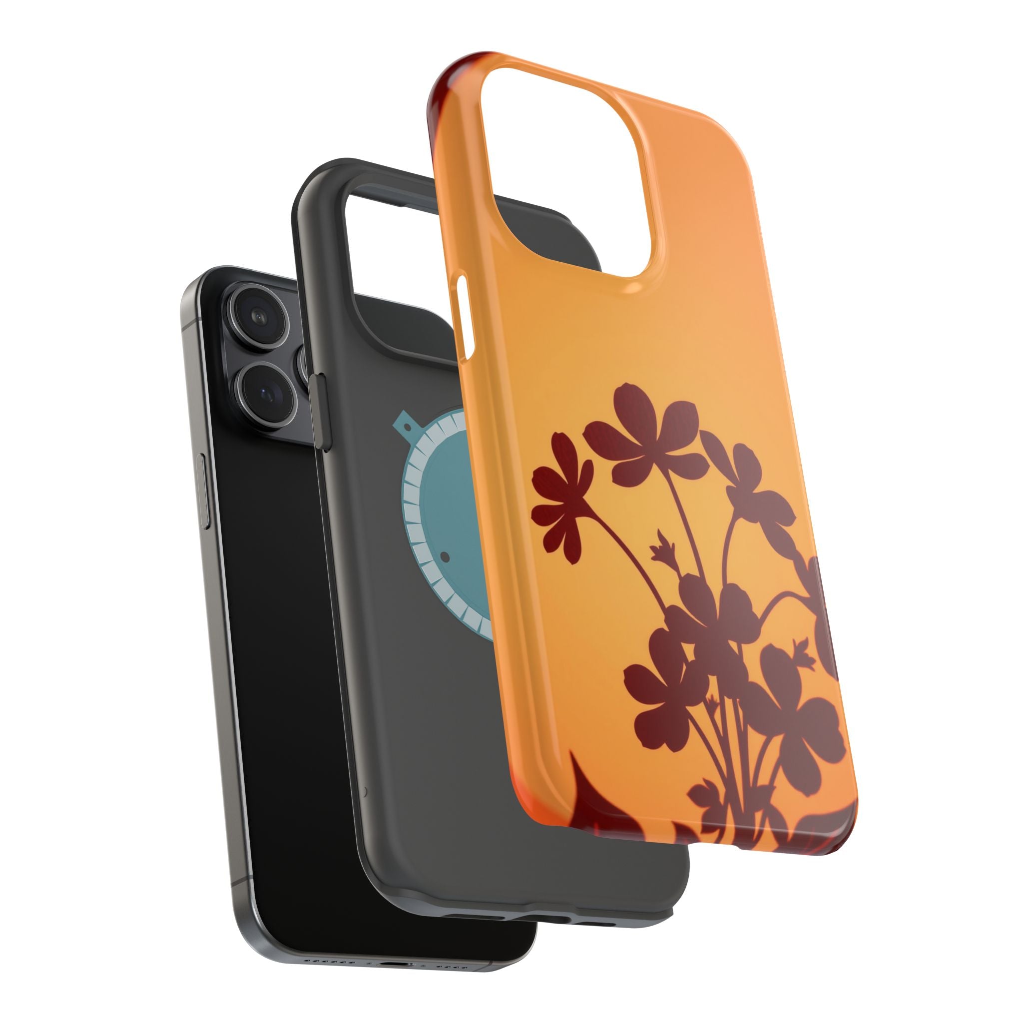 iPhone Floral Silhouette Electric Art Slim Everyday Designer Case · iPhone Case