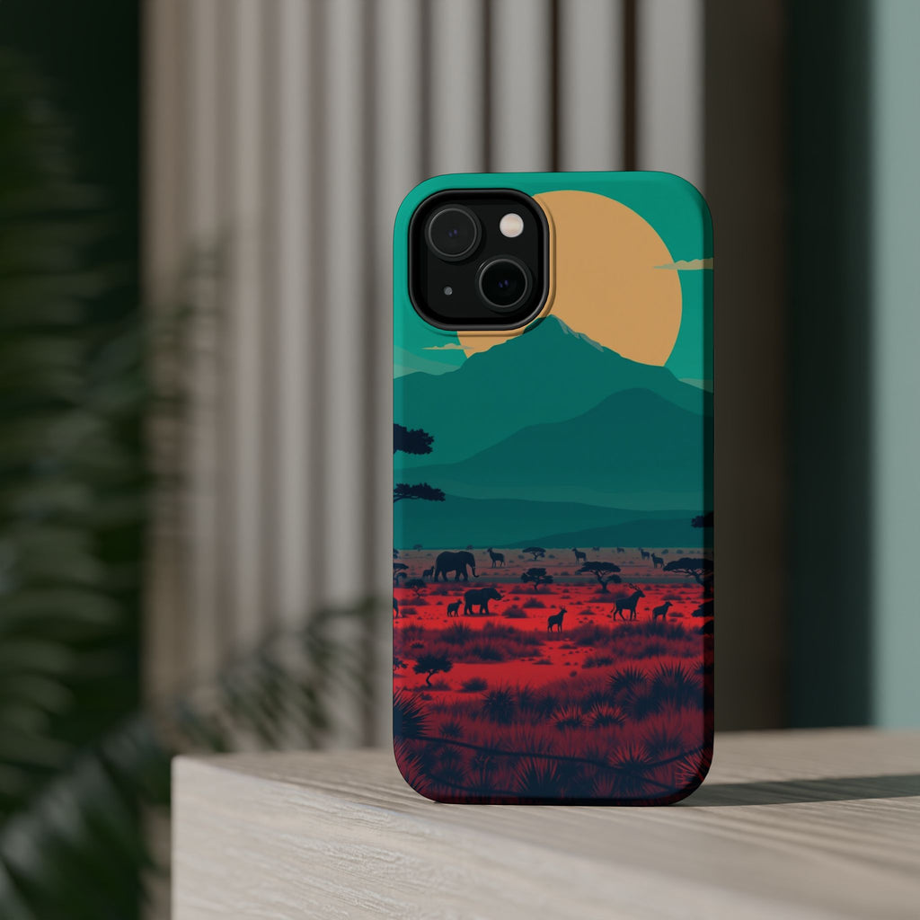 iPhone Savanna Horizon Vintage Retro Poster Slim iPhone Everyday · iPhone Case