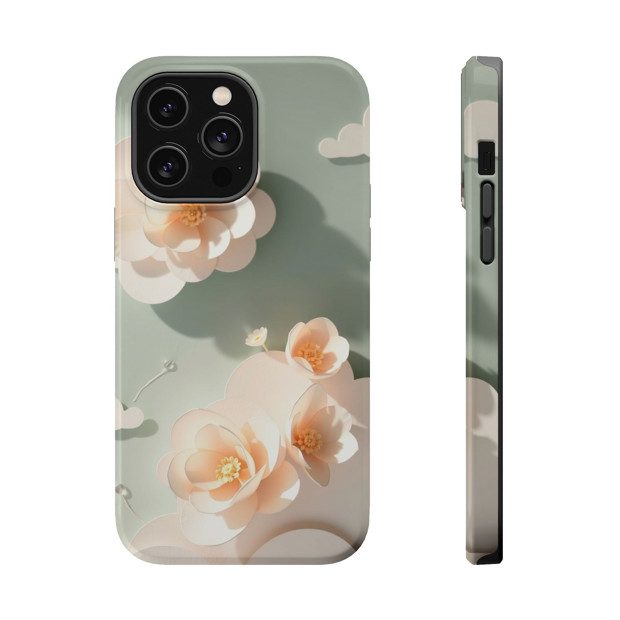 iPhone Sage And Ivory Pastel Floral Cloud Slim iPhone Everyday Designer · iPhone