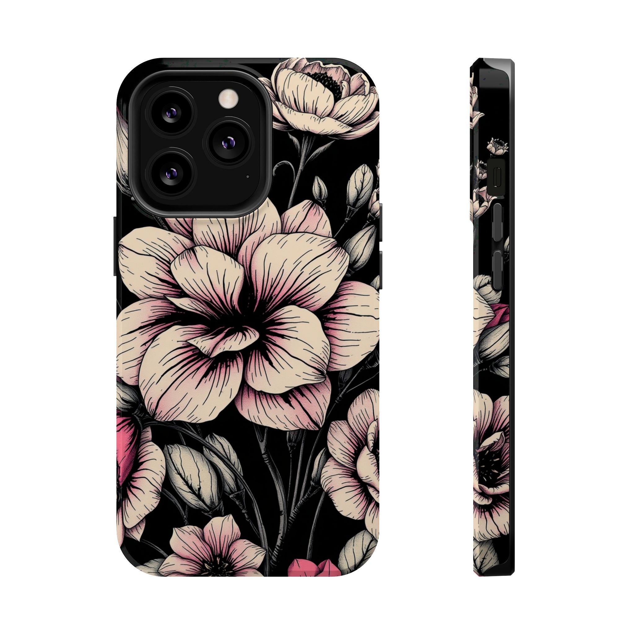 iPhone Floral Dark Academia Gothic Ink Slim Everyday Designer Case · iPhone Case