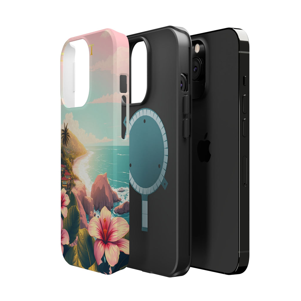 iPhone Mint And Blush Hibiscus Coast Slim Everyday iPhone 14 Designer · iPhone C