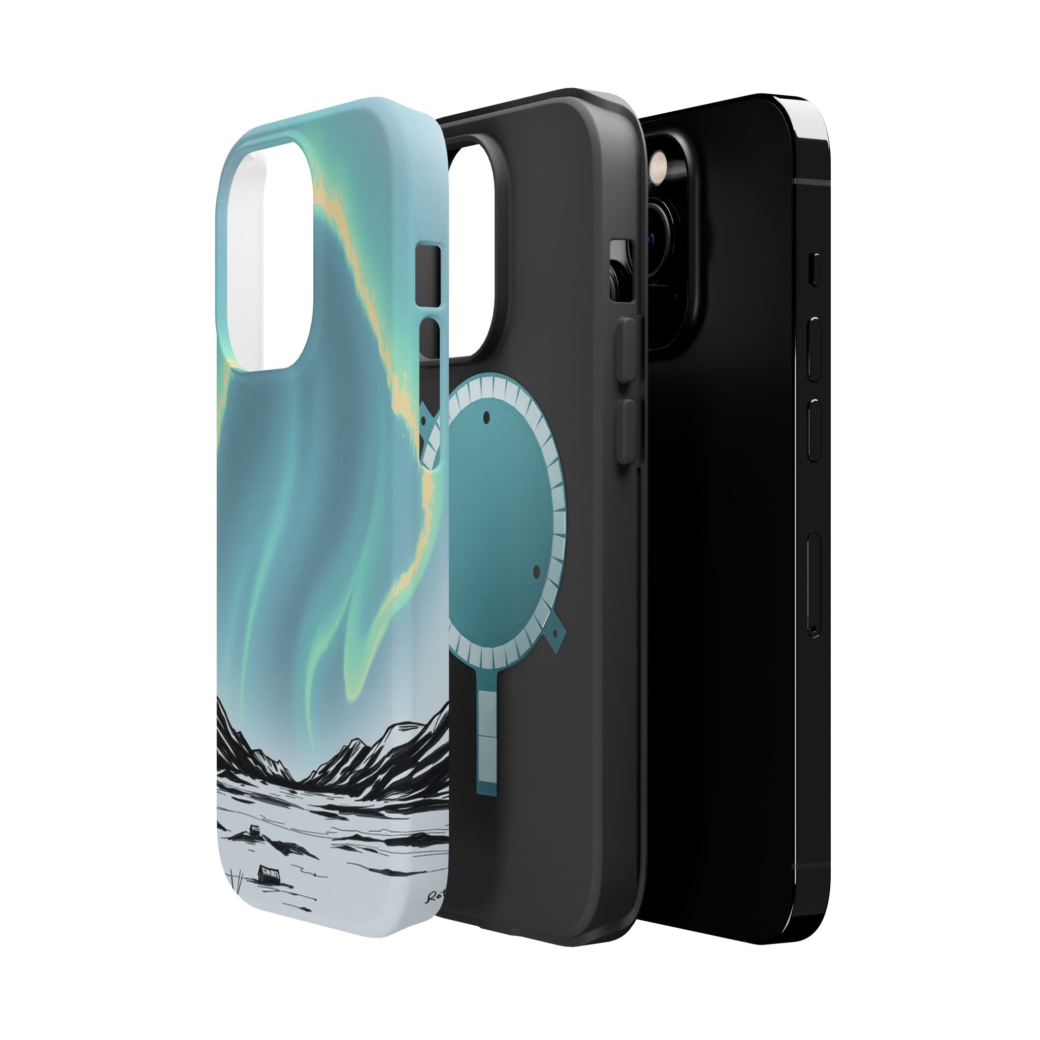 iPhone Charcoal And Copper Northern Lights Slim iPhone Everyday · iPhone Case