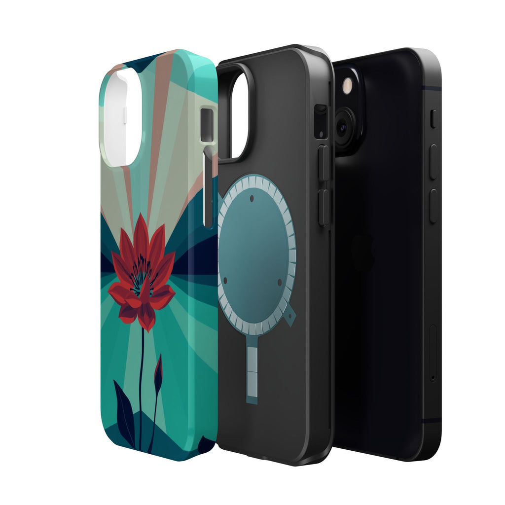iPhone Teal And Coral Night Bloomer Slim Everyday Designer Case · iPhone Case