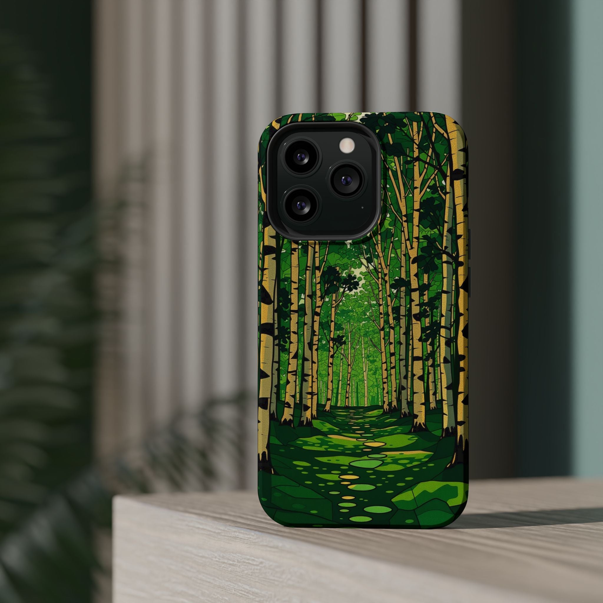 iPhone Emerald Green And Gold Birch Grove Slim iPhone Everyday Designer · iPhone