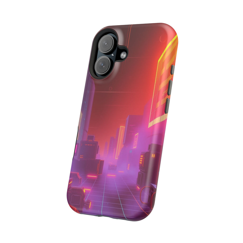 iPhone Dreamy 80s Grid Synthwave Design Slim Everyday Designer Case · iPhone Cas