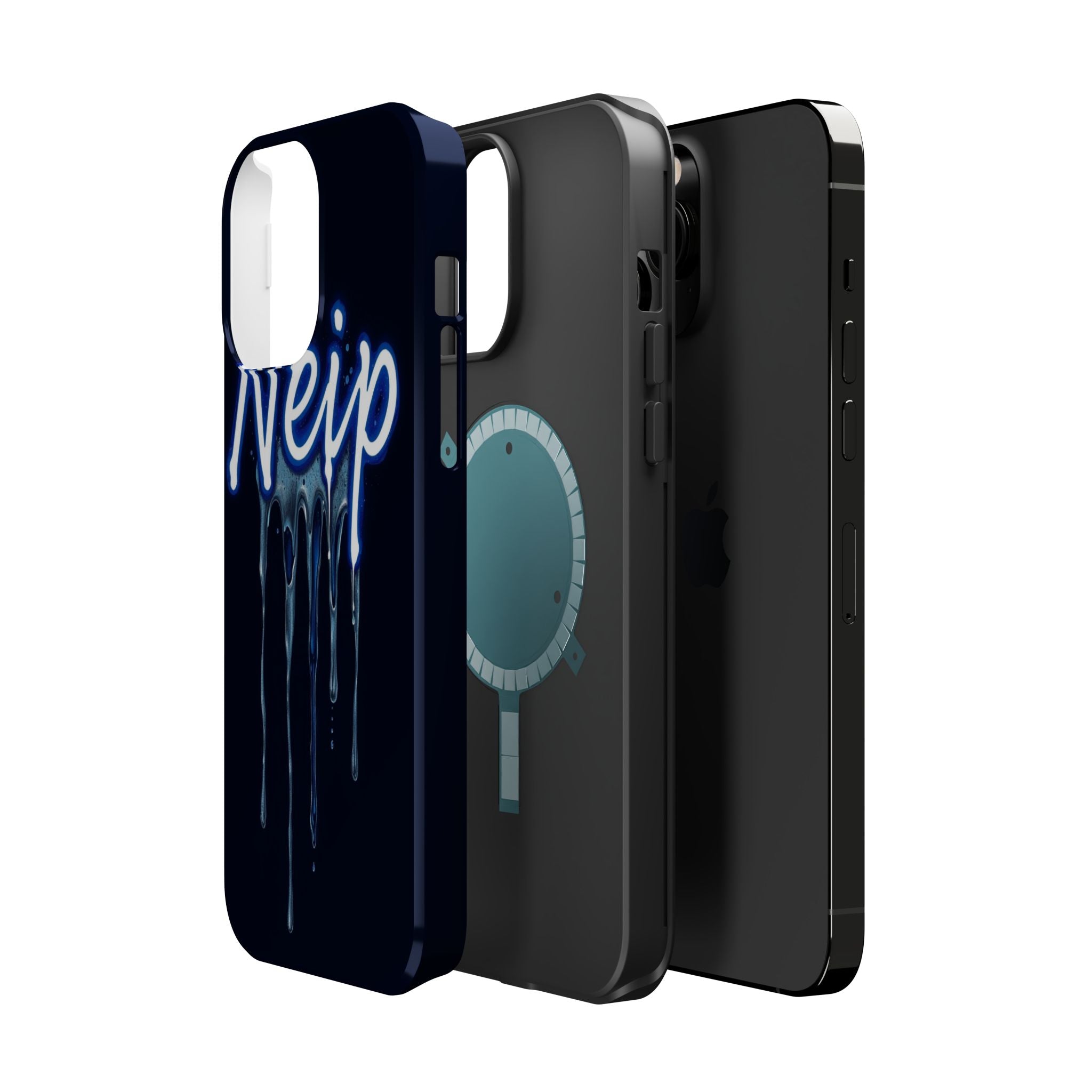 iPhone Midnight Blue And Silver Neon Drip Slim iPhone Everyday Designer · iPhone