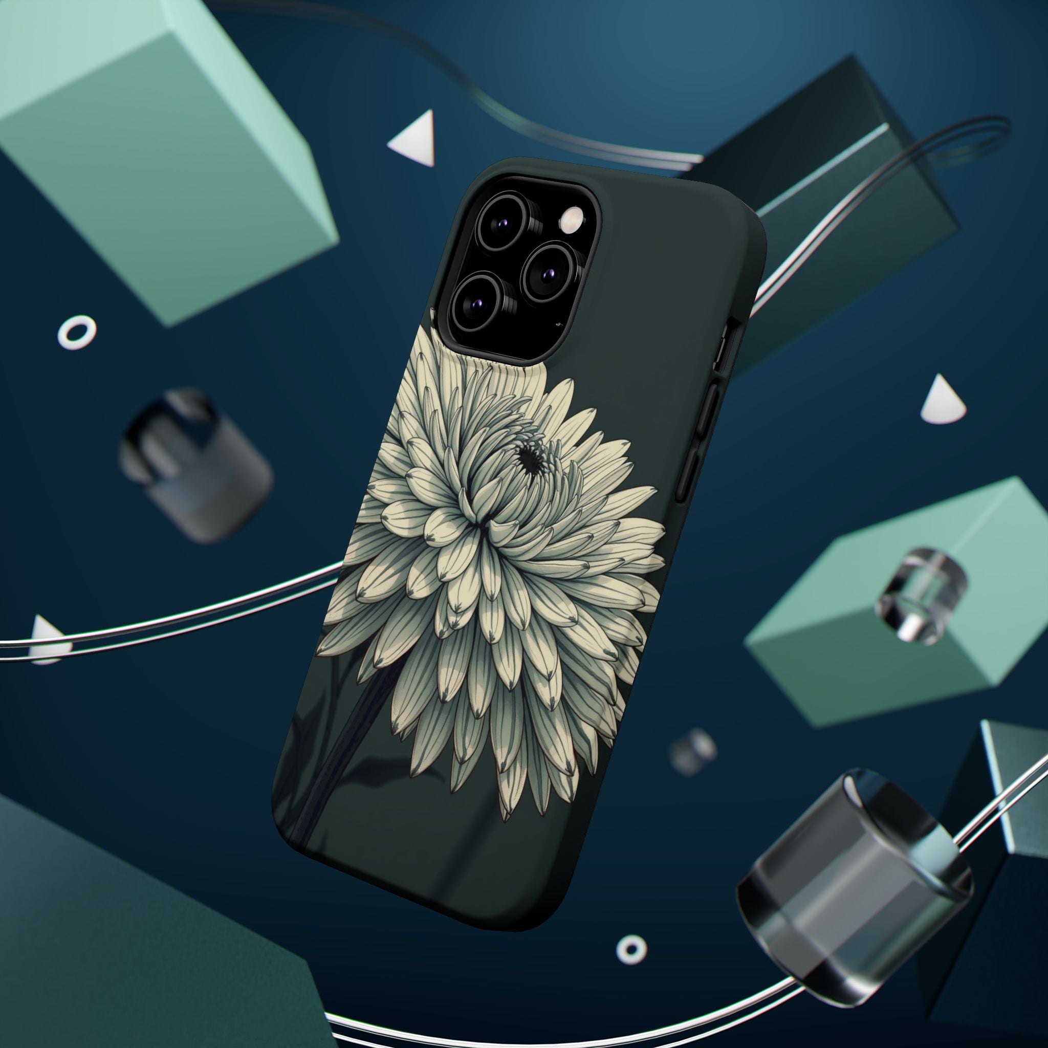 iPhone Chrysanthemum Classic Dark Gothic Ink Carry Case Slim Snap Case · iPhone