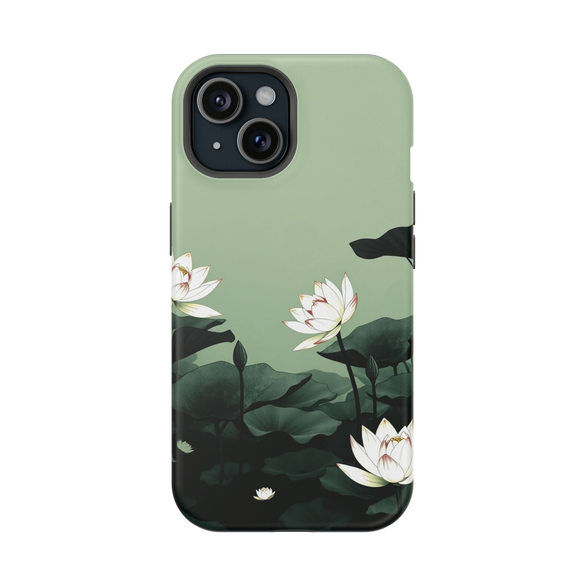 iPhone Sage And Ivory Lotus Pond Bold Modern Everyday Snap Case · iPhone Case