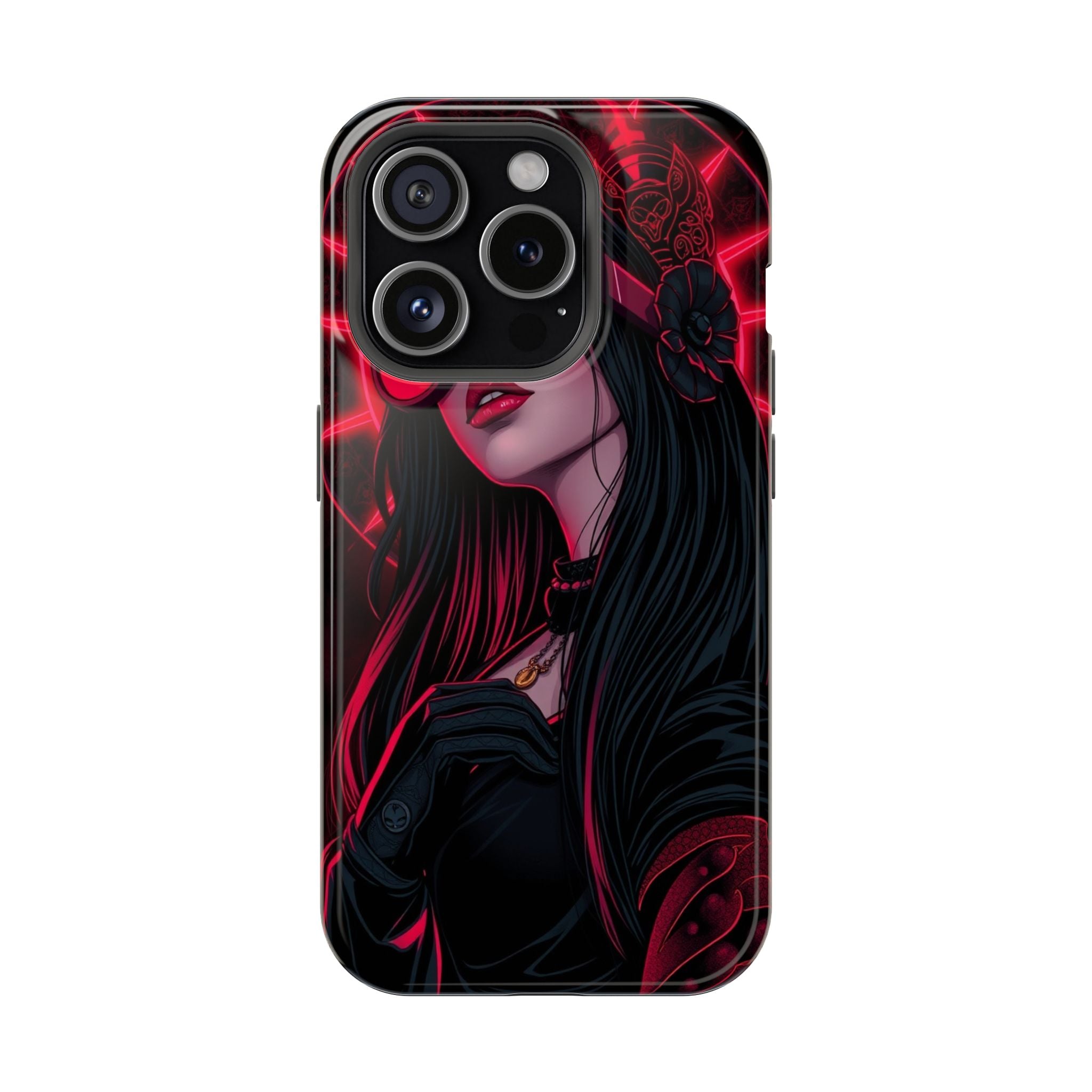iPhone Black And Crimson Art Nouveau Female Slim Everyday Designer Case · iPhone