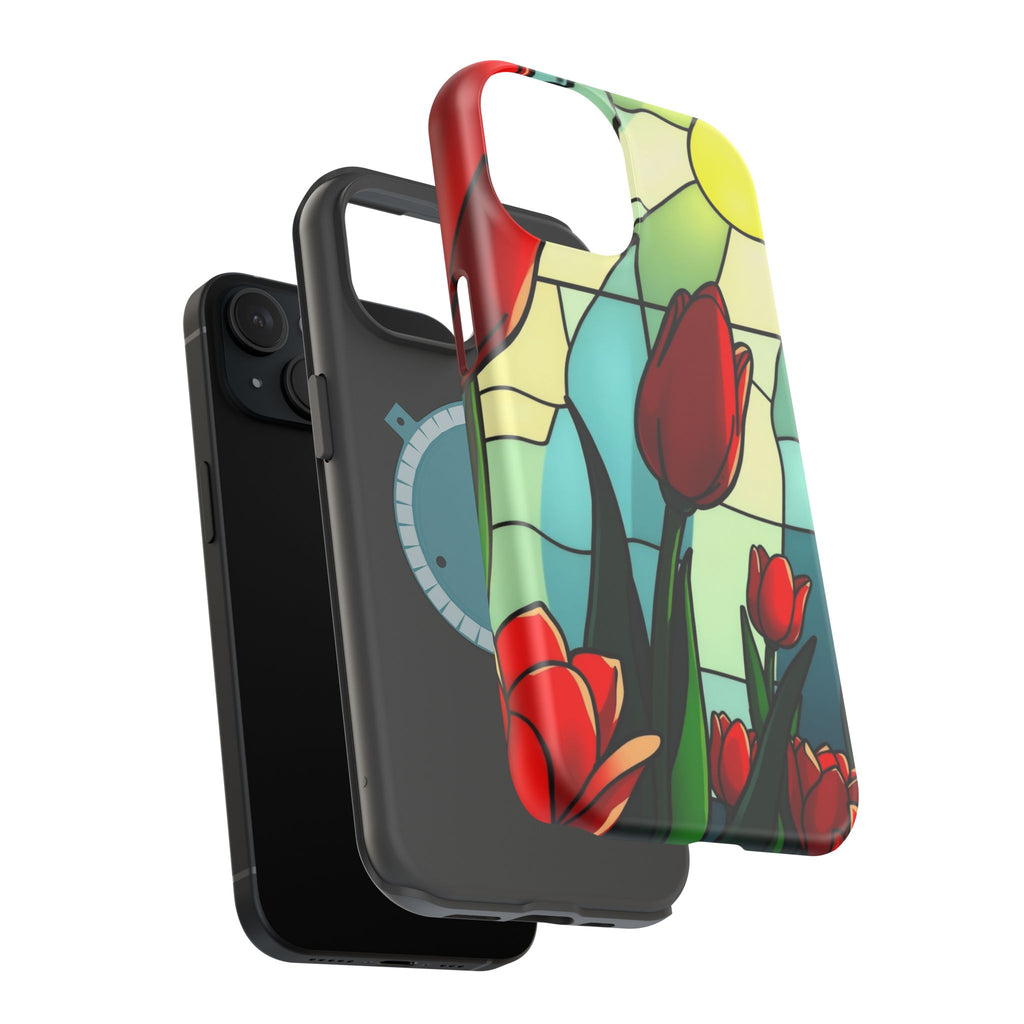 iPhone Tulip Row Stained Glass Slim Everyday Designer Case · iPhone Case