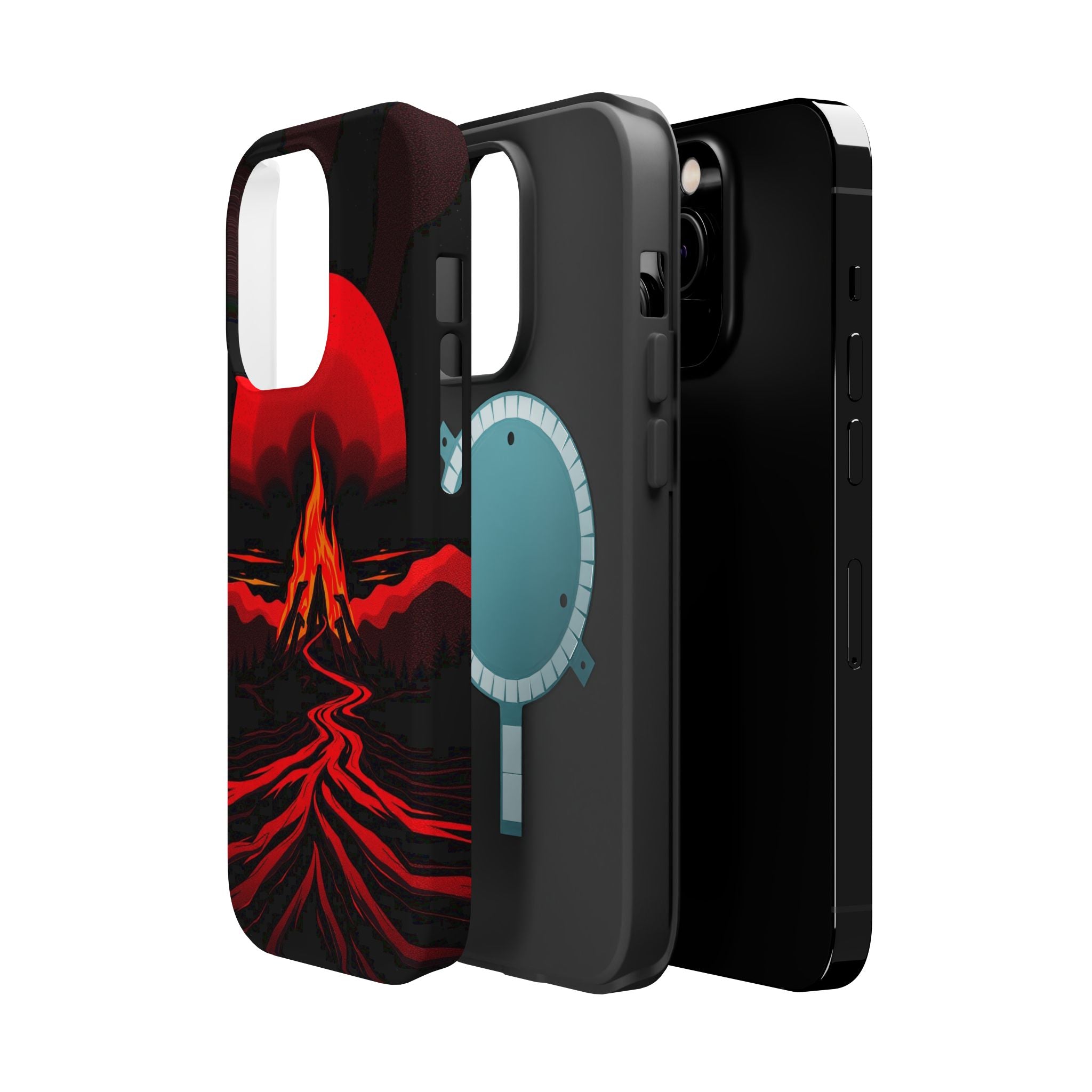 iPhone Black And Crimson Wildfire Glow Slim Everyday Designer Case · iPhone Case