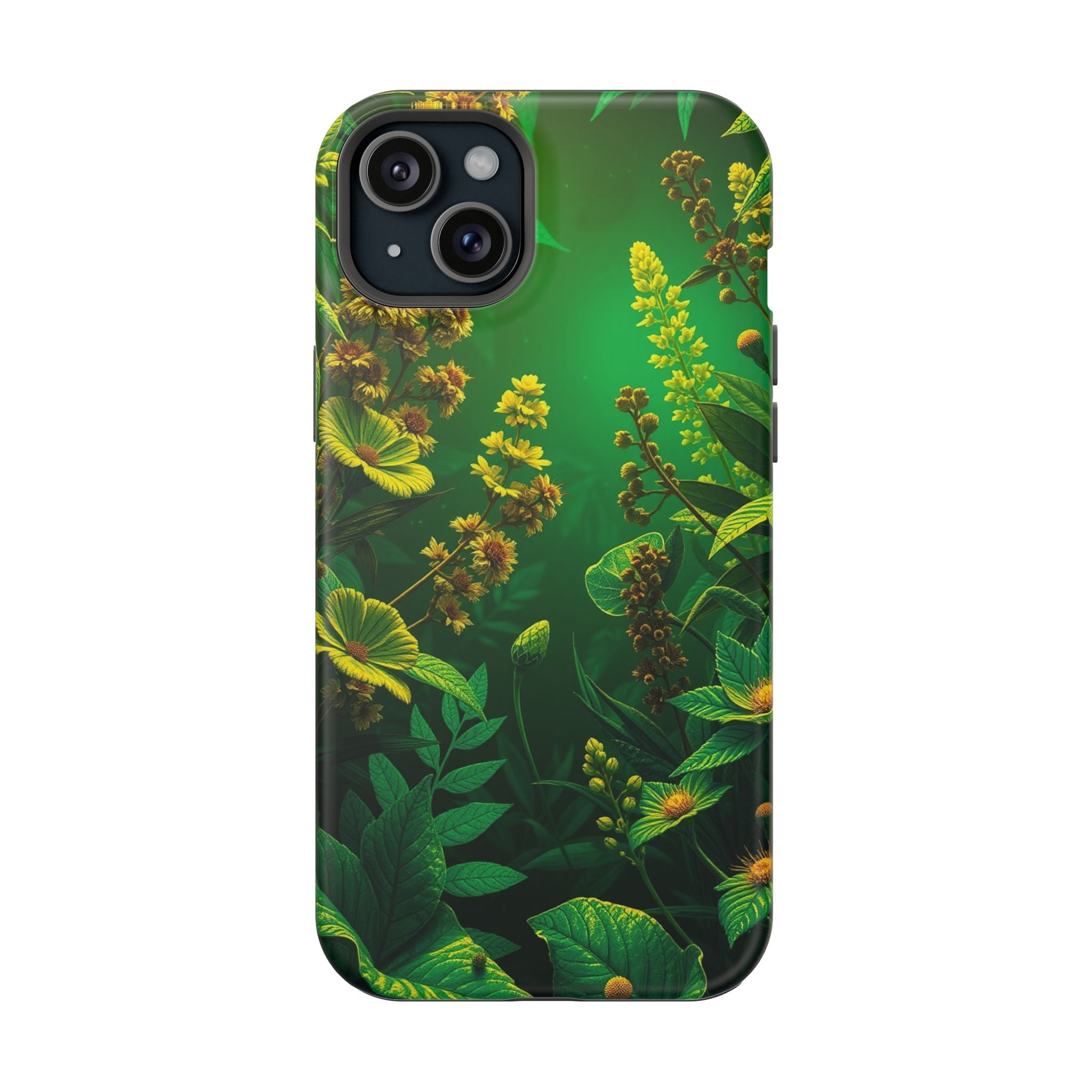 iPhone Emerald Green And Gold Vintage Botanicals Print Slim Snap Case · iPhone C