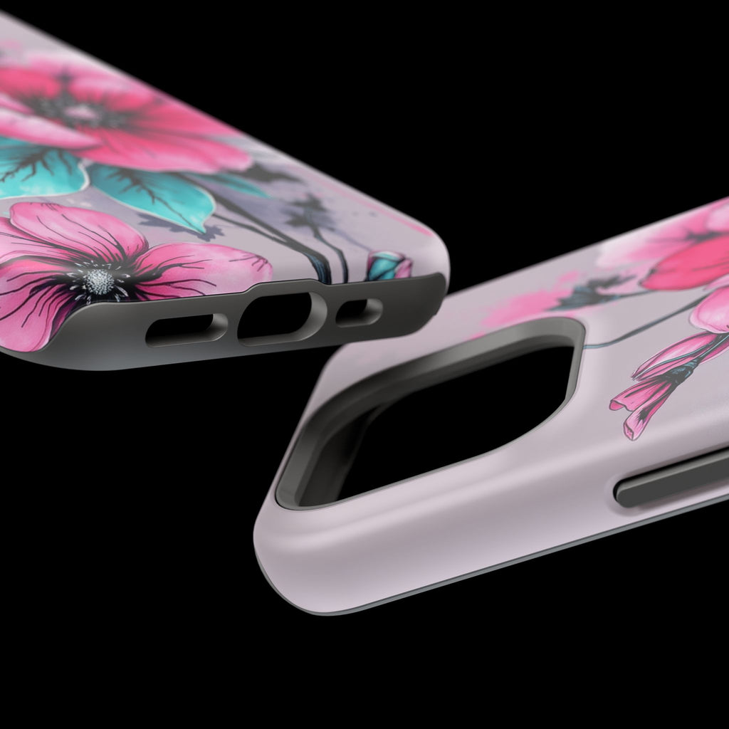 iPhone Mint And Blush Floral Ink Wash Slim Everyday Designer Case · iPhone Case