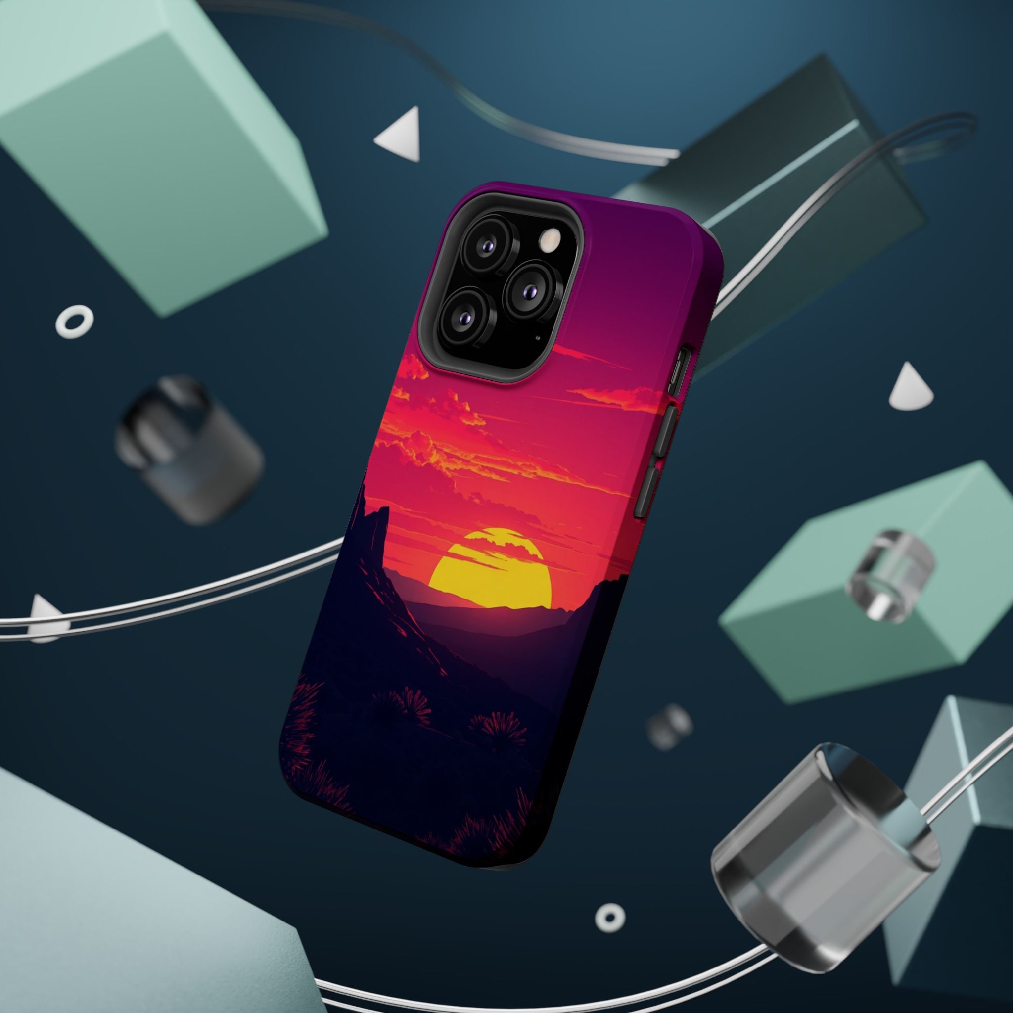 iPhone Cyan And Magenta Mesa Sunset Slim Everyday Designer Case · iPhone Case