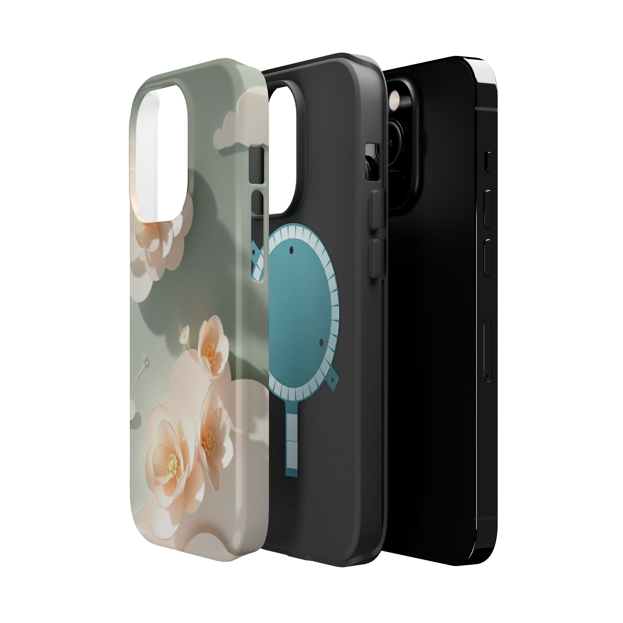 iPhone Sage And Ivory Pastel Floral Cloud Slim iPhone Everyday Designer · iPhone