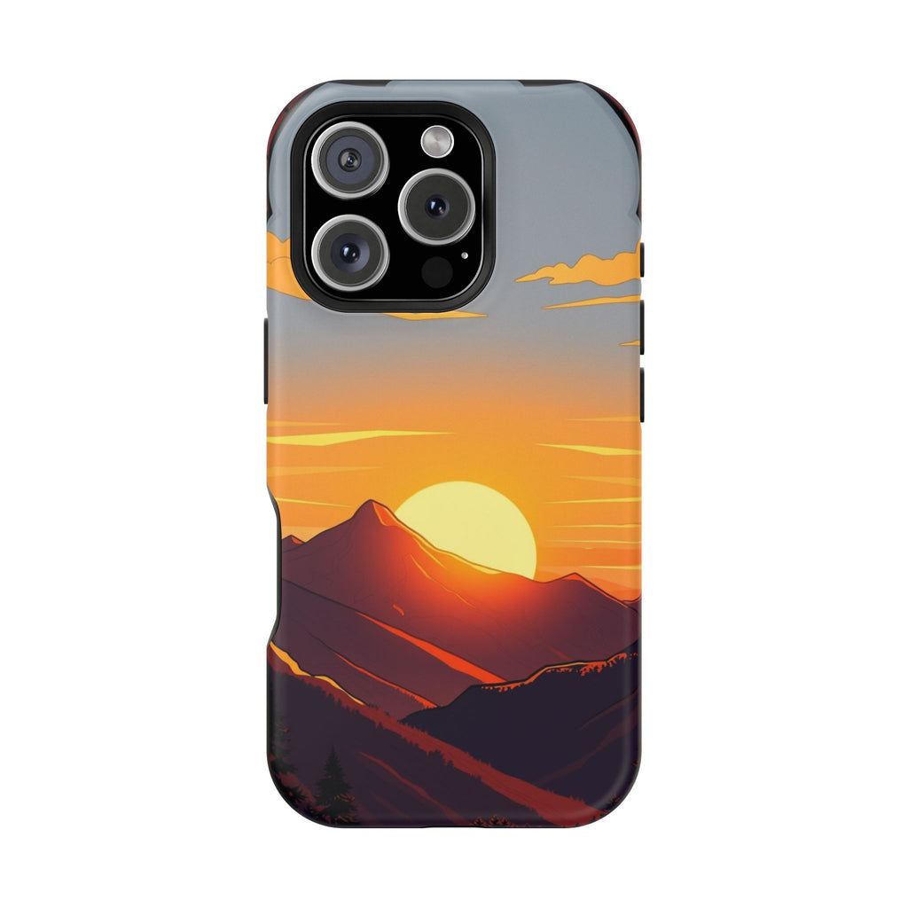 iPhone Sunset Amber And Peach Mountain at Sunrise iPhone Clean Minimal · iPhone