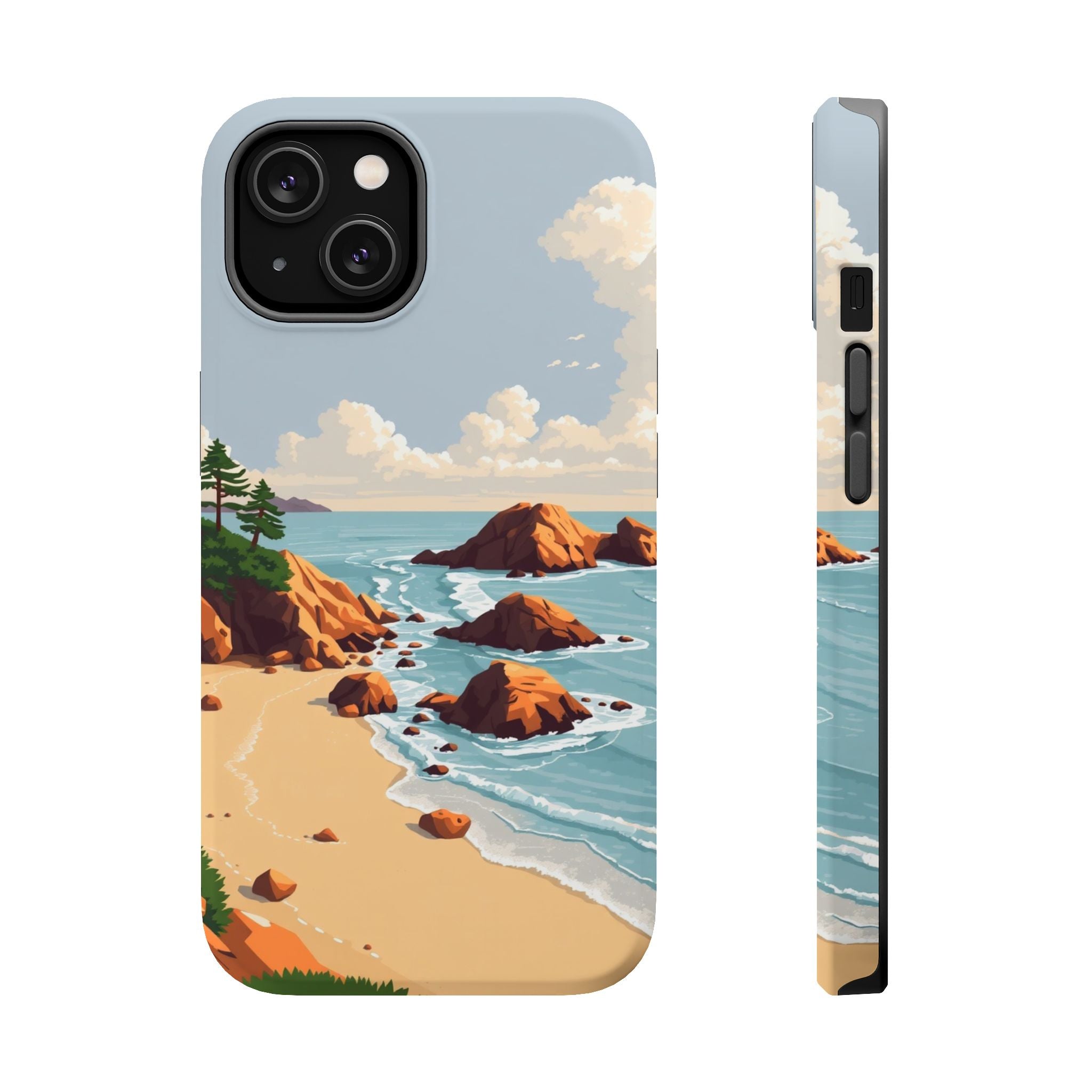 iPhone Mustard And Rust Pebble Beach Slim Everyday Designer Case · iPhone Case