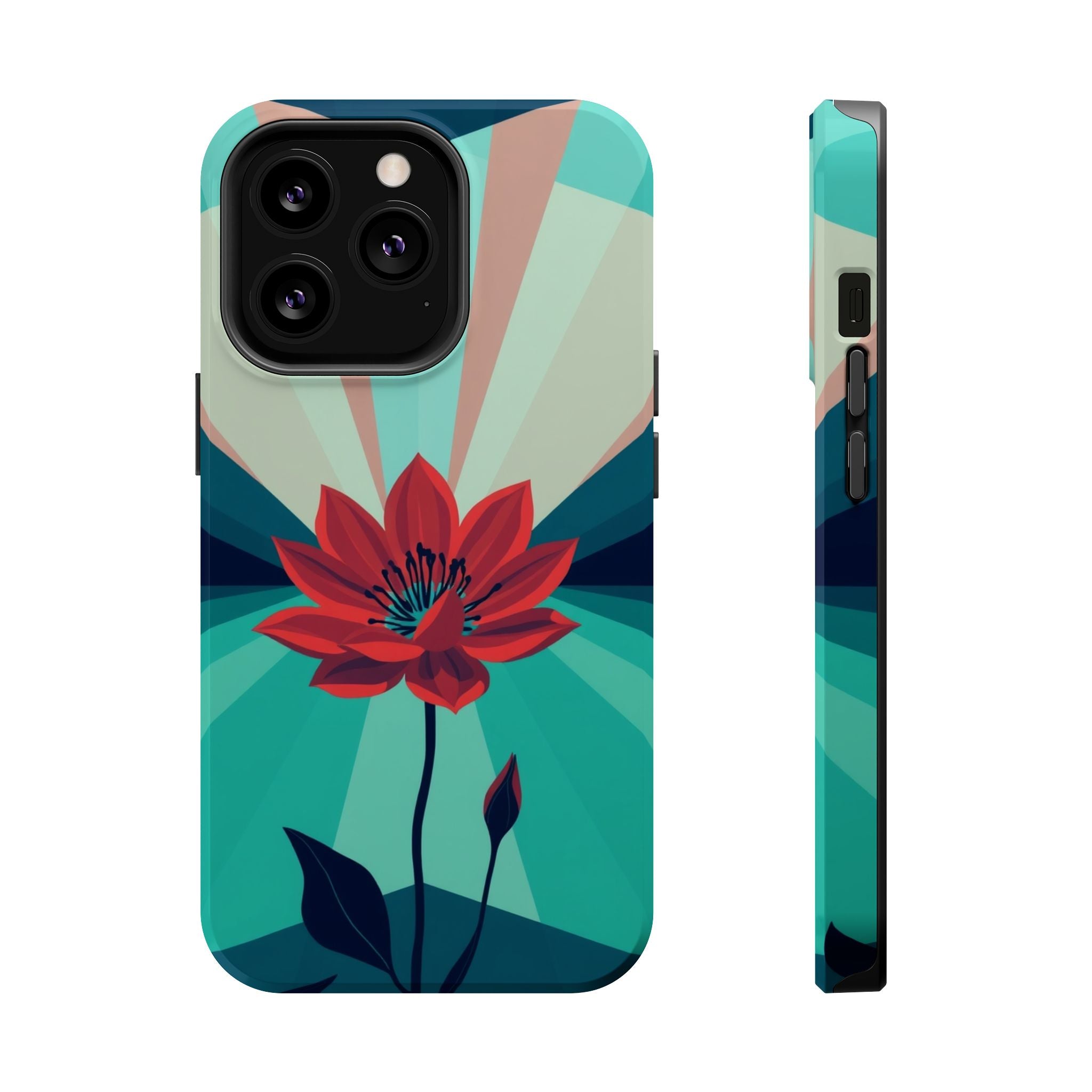 iPhone Teal And Coral Night Bloomer Slim Everyday Designer Case · iPhone Case