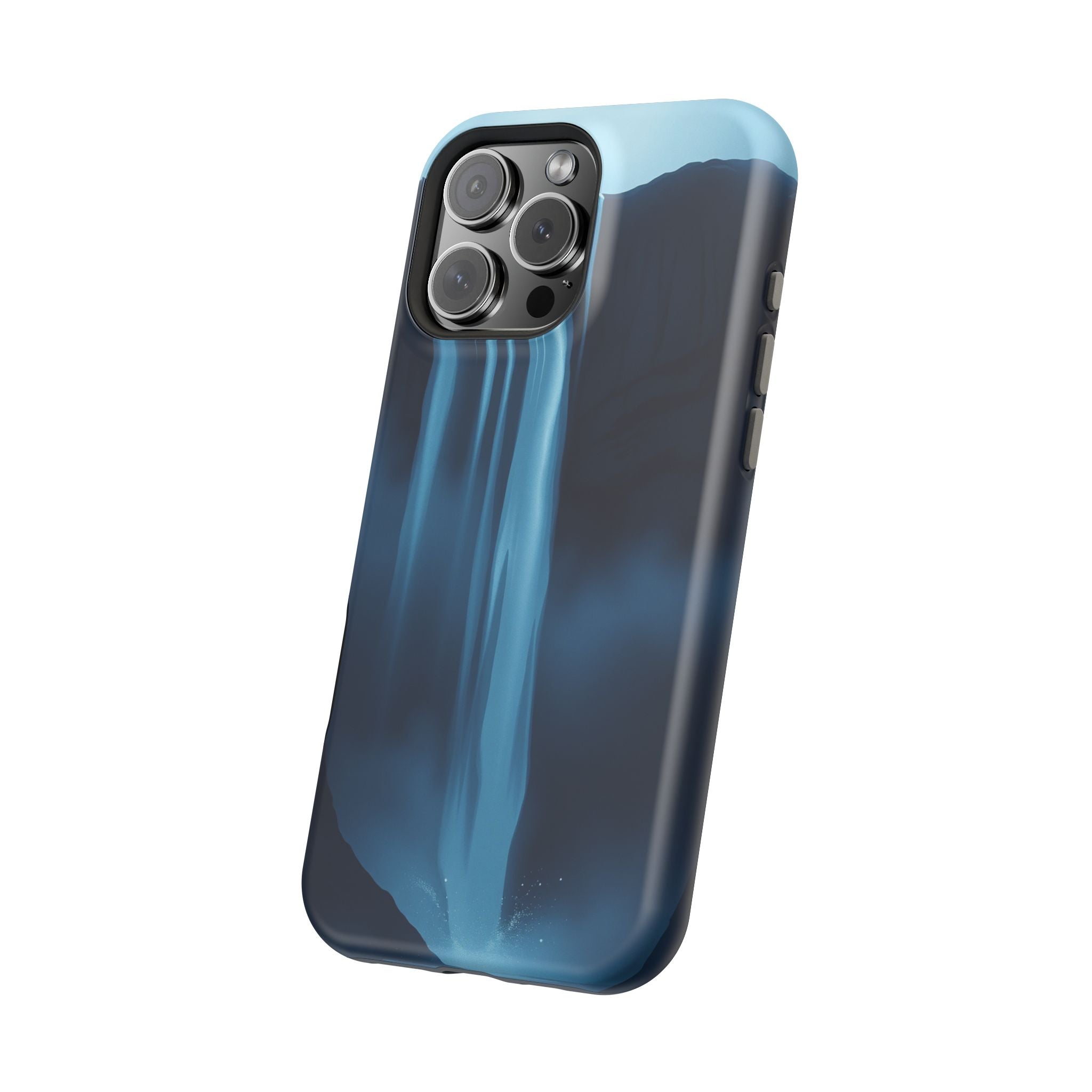 iPhone Midnight Blue And Silver Waterfall Mist Soft iPhone Finish · iPhone Case