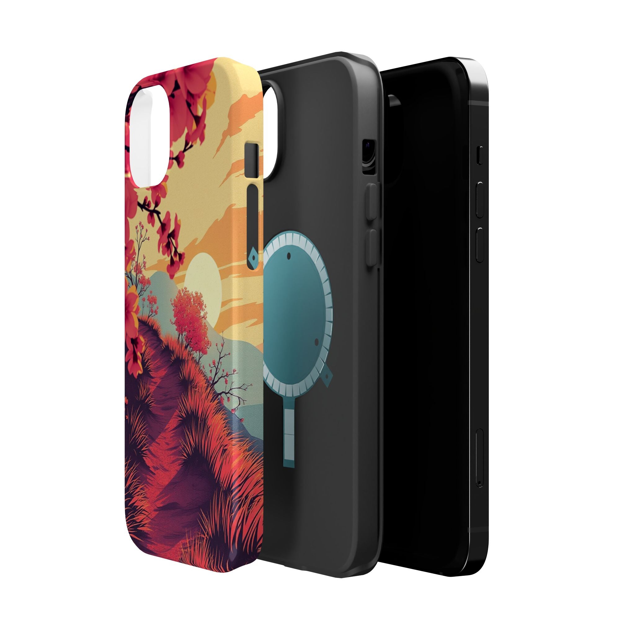 iPhone Sunset Amber And Peach Blossom Trail Soft iPhone 15 Finish · iPhone Case