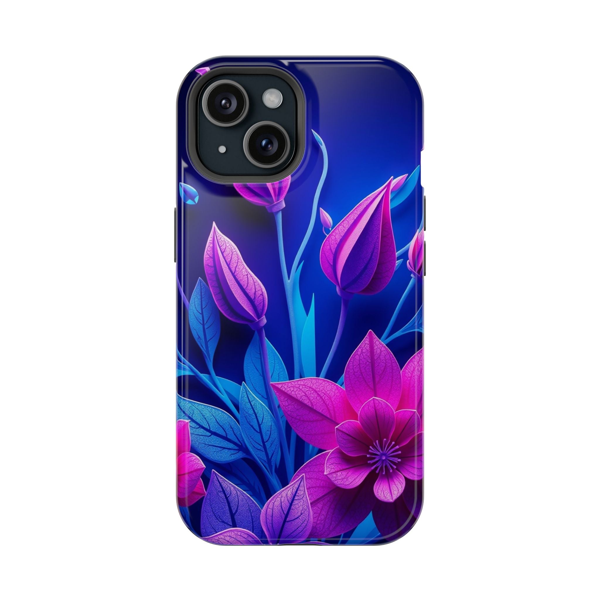 iPhone Neon Floral Paper Cut Art Bold Modern Everyday Snap Case · iPhone Case