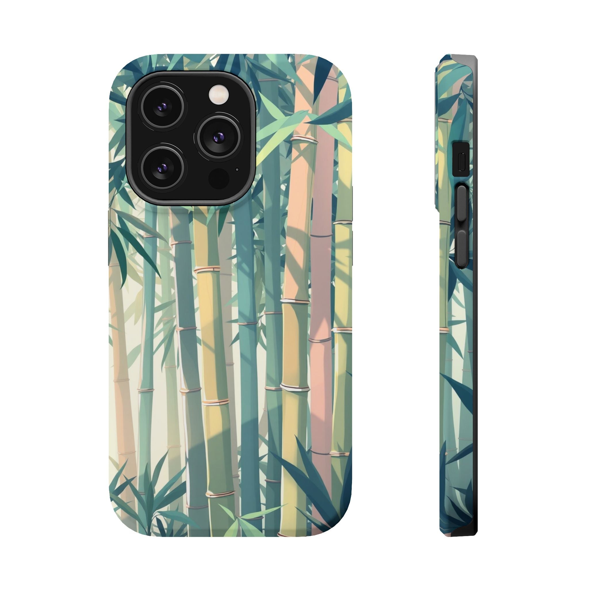 iPhone Mint And Blush Bamboo Grove Bold Modern Everyday Snap Case · iPhone Case