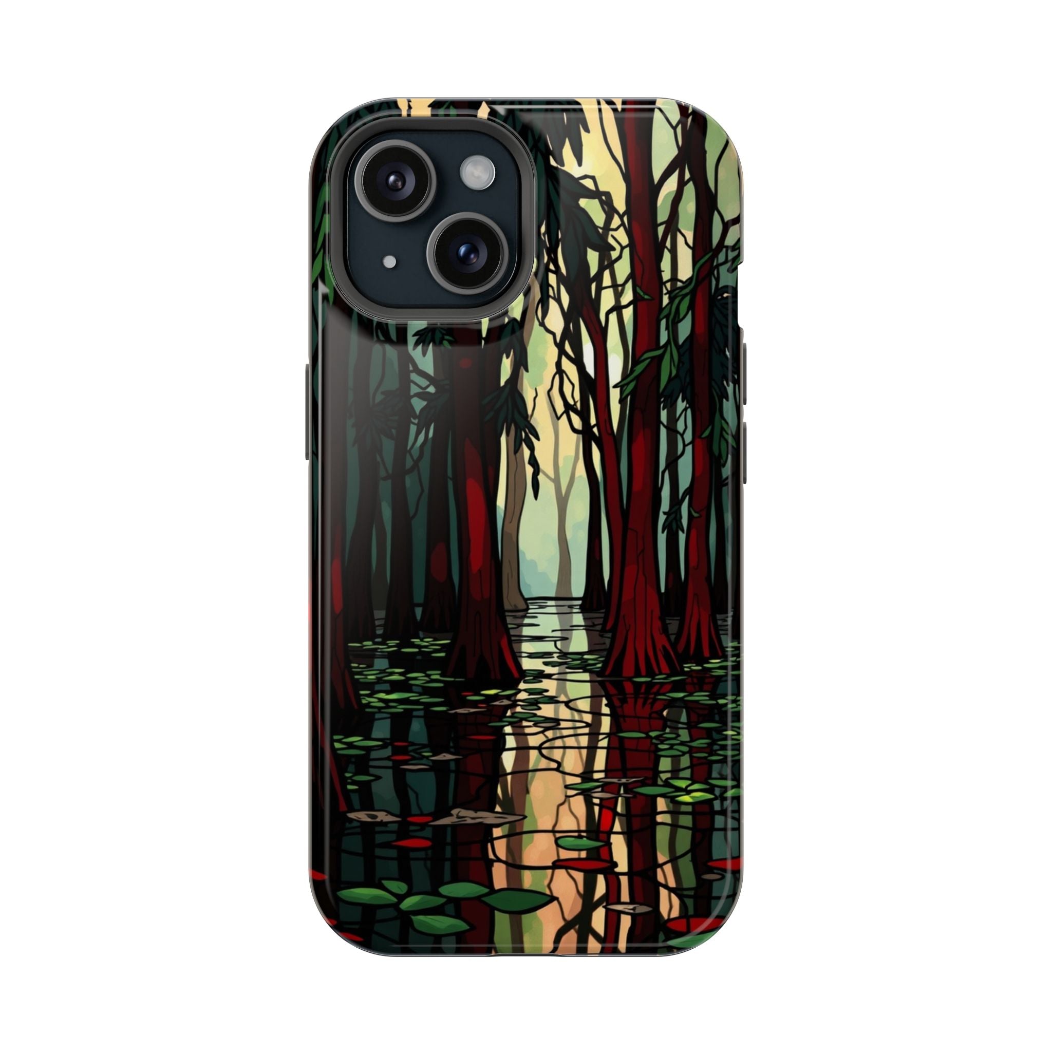 iPhone Black And Crimson Cypress Swamp Slim Everyday Designer Case · iPhone Case