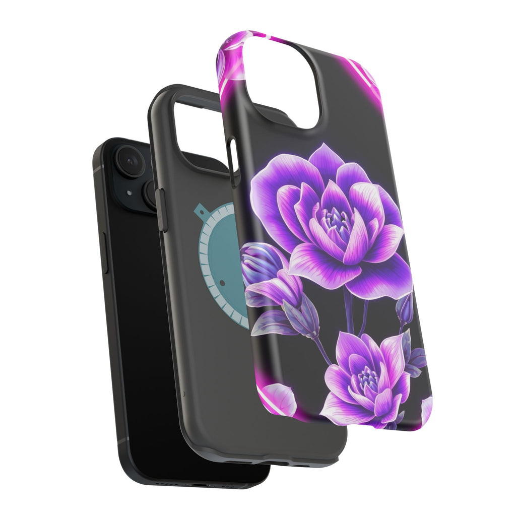 iPhone Floral Ombre Neon Cyberpunk Bold Modern Everyday Snap Case · iPhone Case