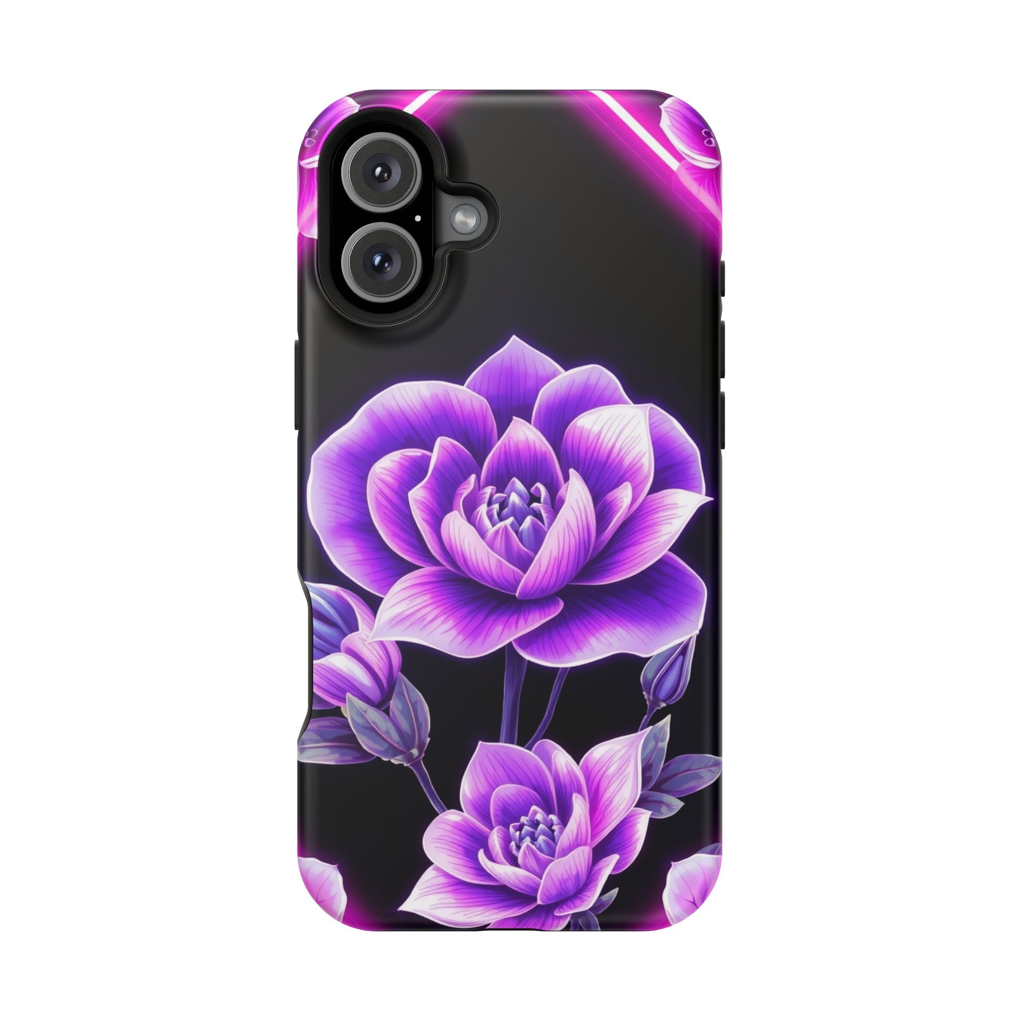 iPhone Floral Ombre Neon Cyberpunk Bold Modern Everyday Snap Case · iPhone Case