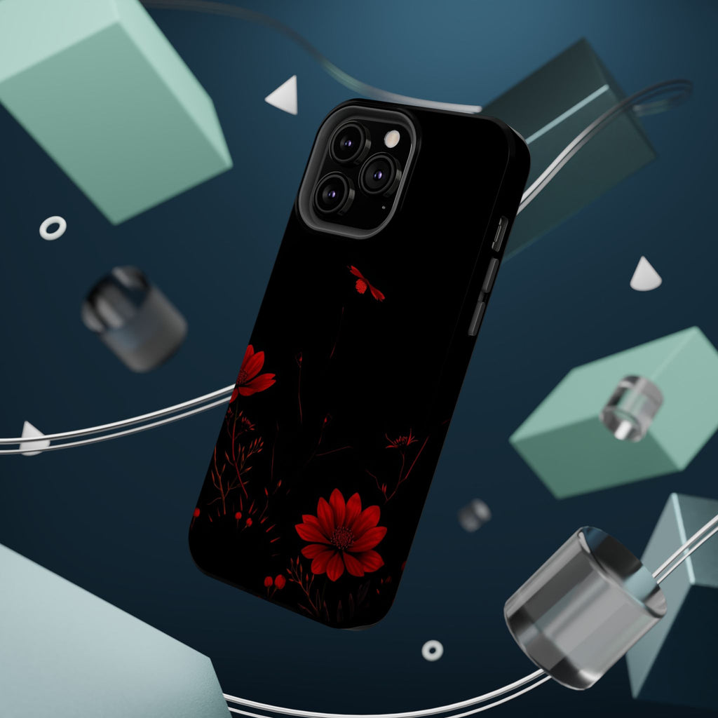 iPhone Black And Crimson Desert Flower Slim Everyday Designer Case · iPhone Case