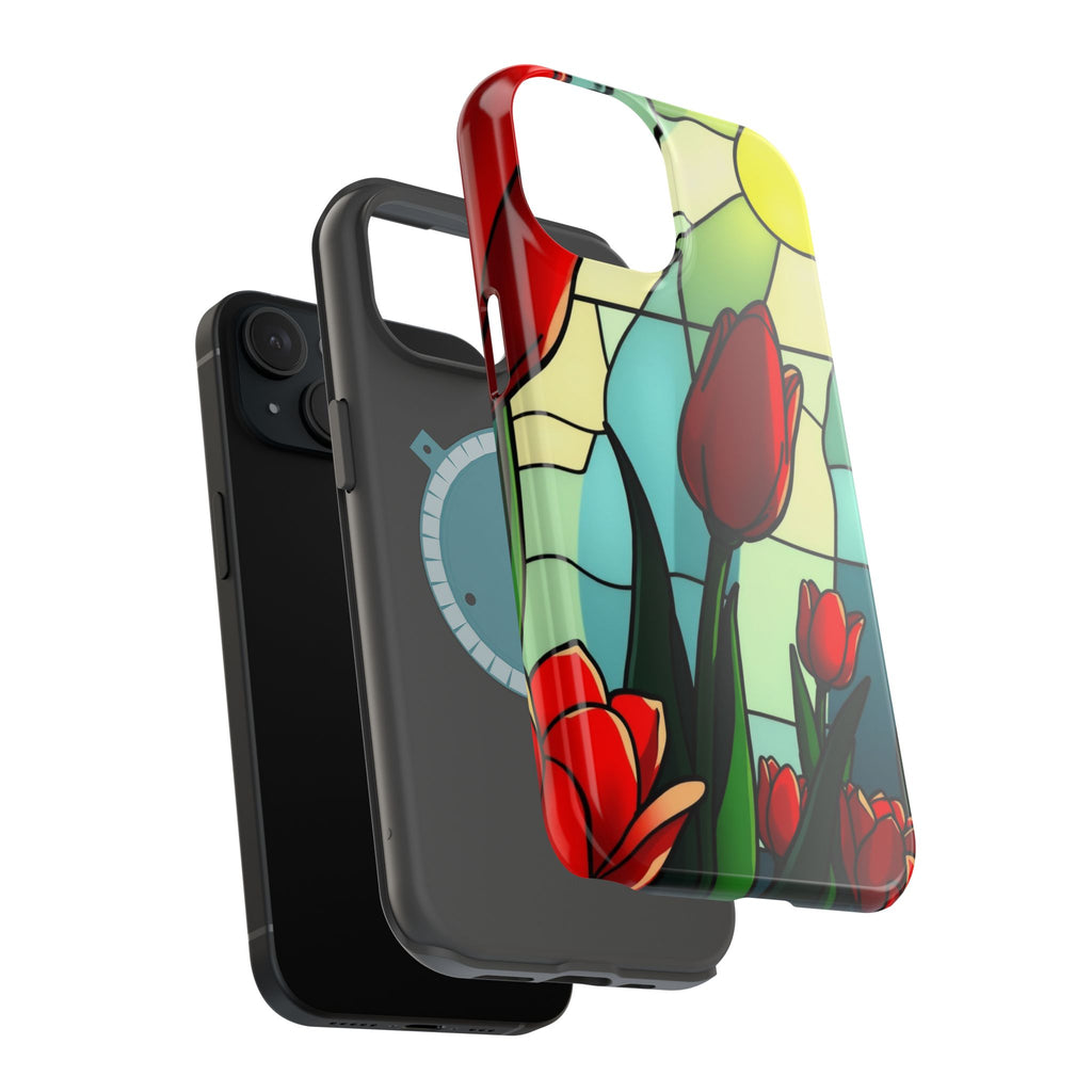 iPhone Tulip Row Stained Glass Slim Everyday Designer Case · iPhone Case