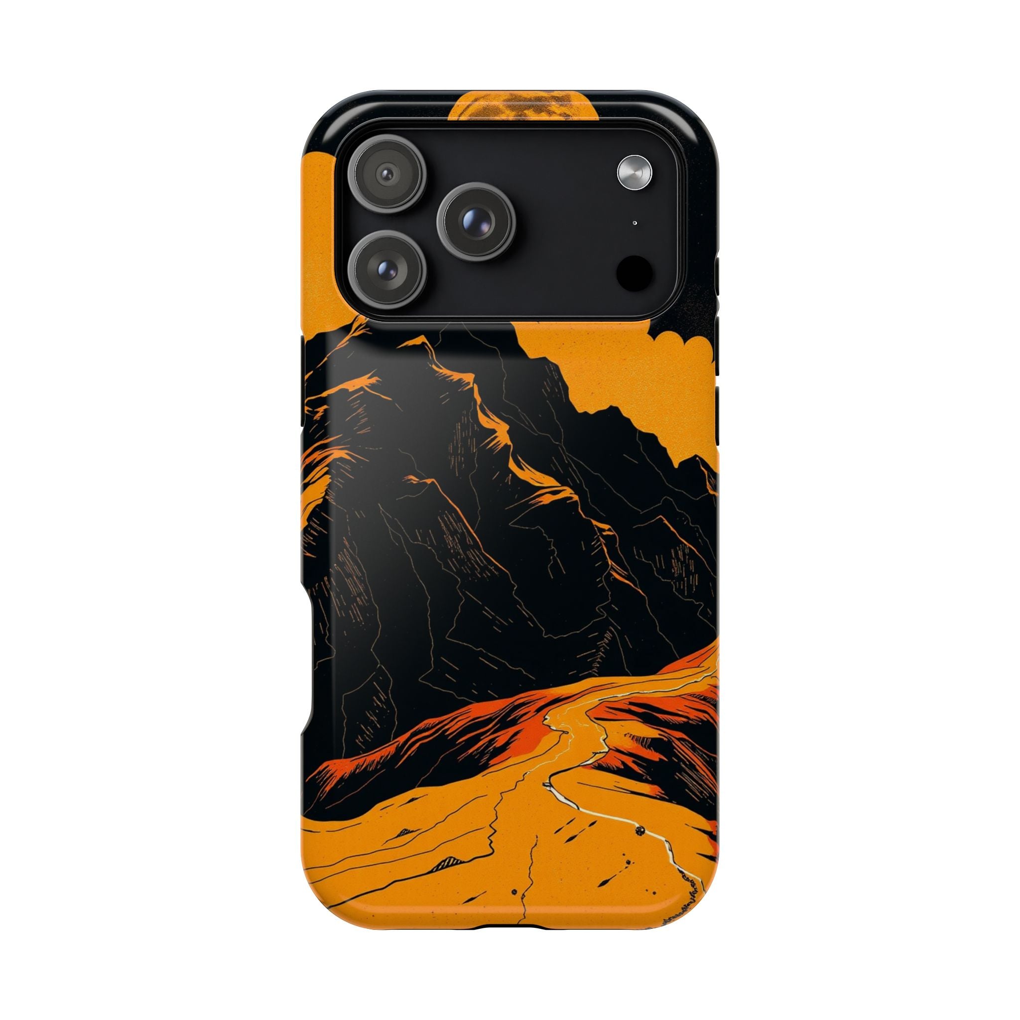 iPhone Mustard And Rust Topographic Lines Slim iPhone Everyday Designer · iPhone