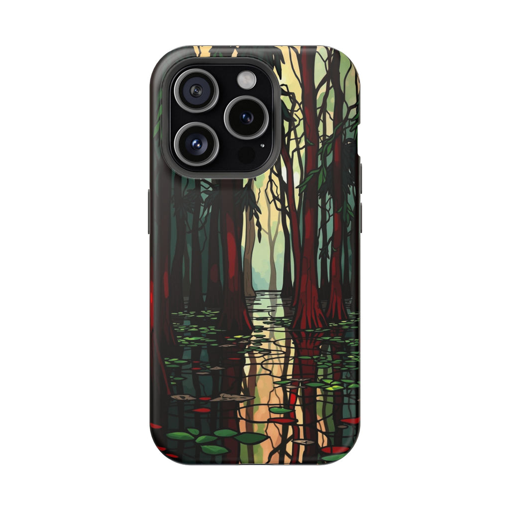 iPhone Black And Crimson Cypress Swamp Slim Everyday Designer Case · iPhone Case