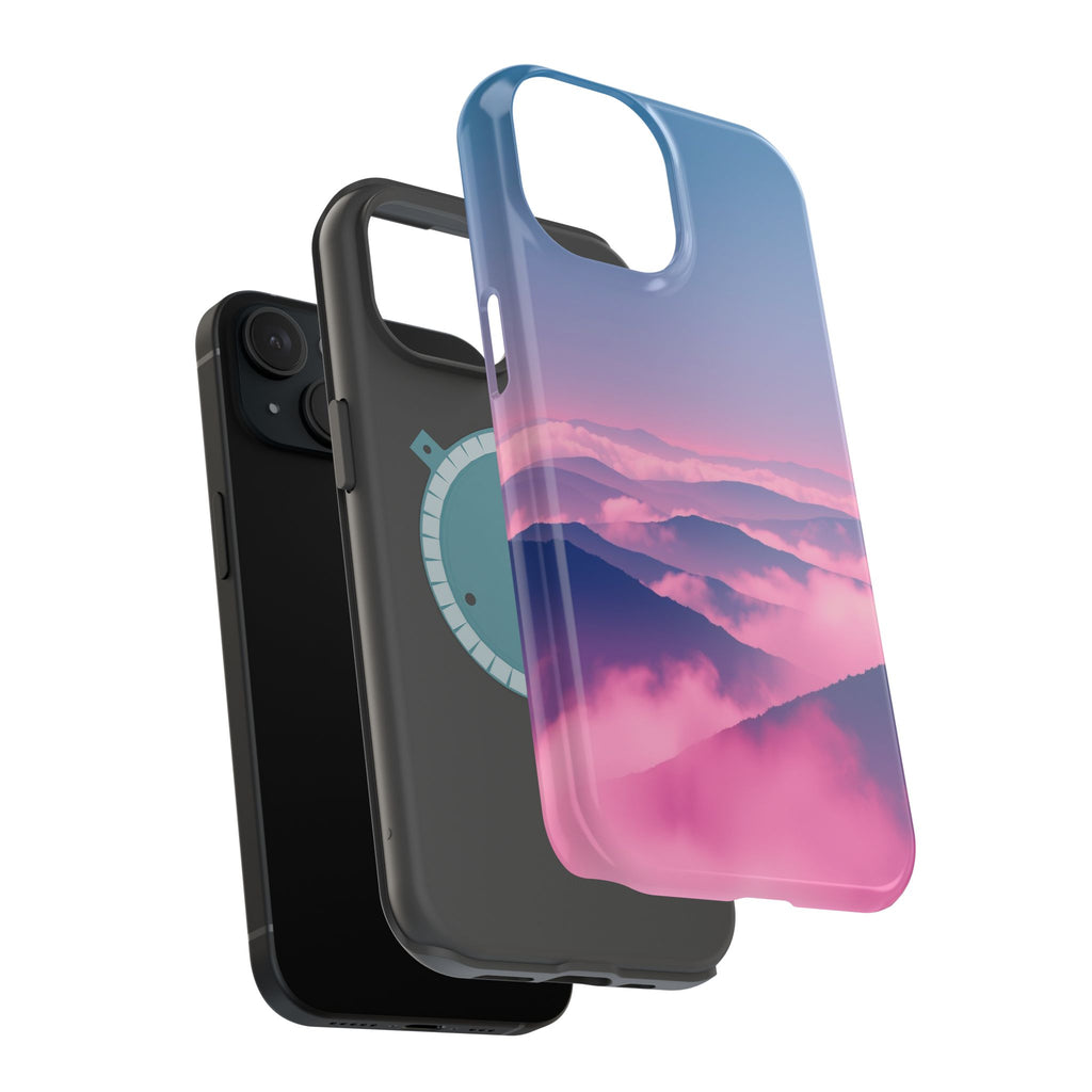 iPhone Dreamy Fog Rolling Over Hills Design Soft iPhone 19 Finish · iPhone Case