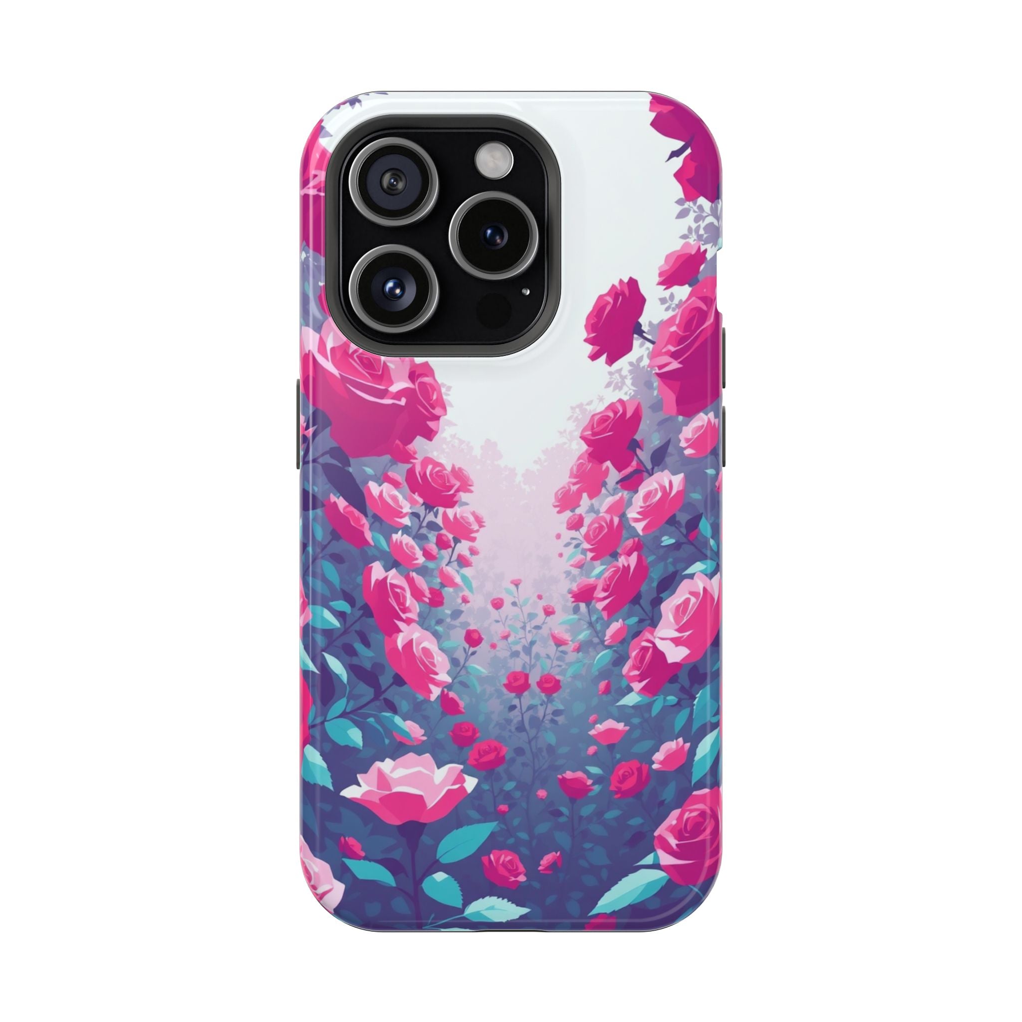 iPhone Cyan And Magenta Rose Garden Slim Everyday Designer Case · iPhone Case