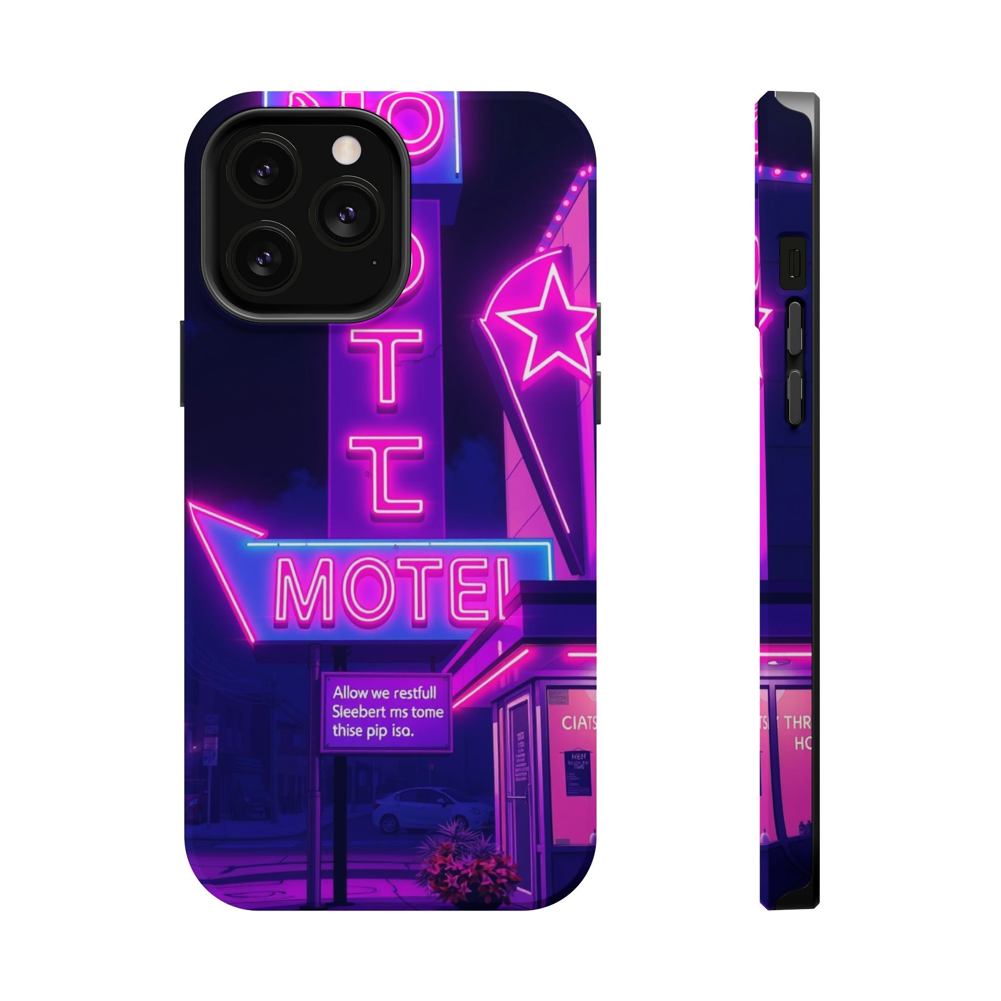 iPhone Neon Sign Motel Enchanted Art Slim Everyday Designer Case · iPhone Case