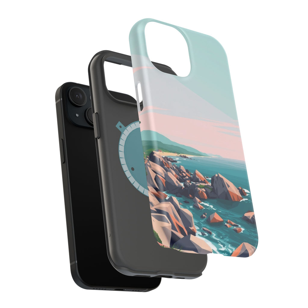 iPhone Mint And Blush Pebble Beach Bold Modern Everyday Snap Case · iPhone Case
